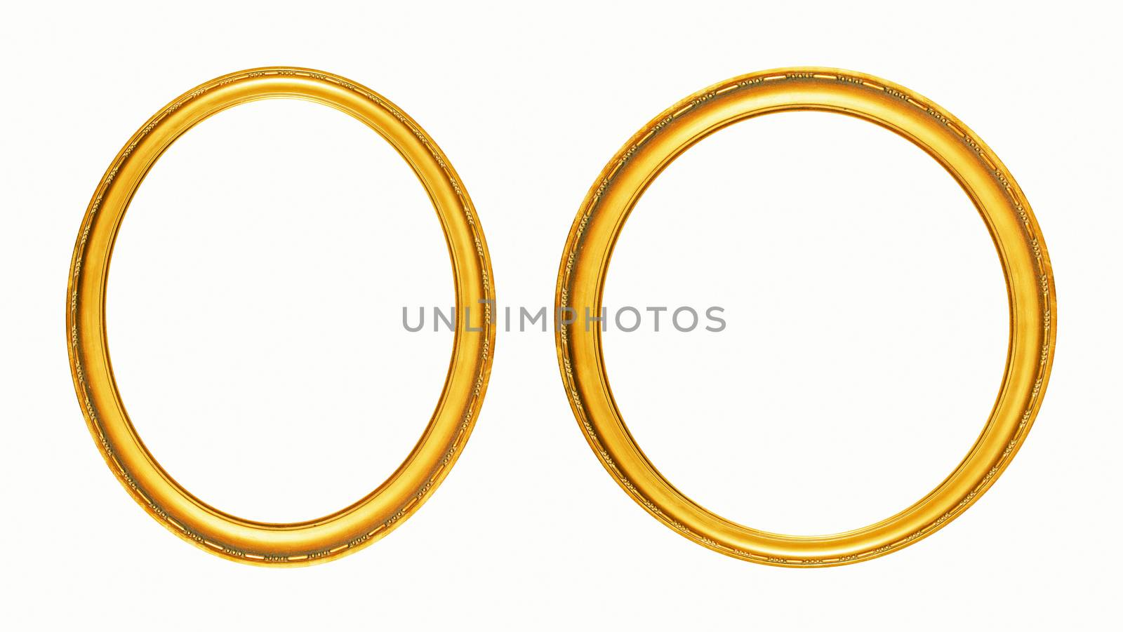 Oval photo frame (Clipping path!) isolated on white background