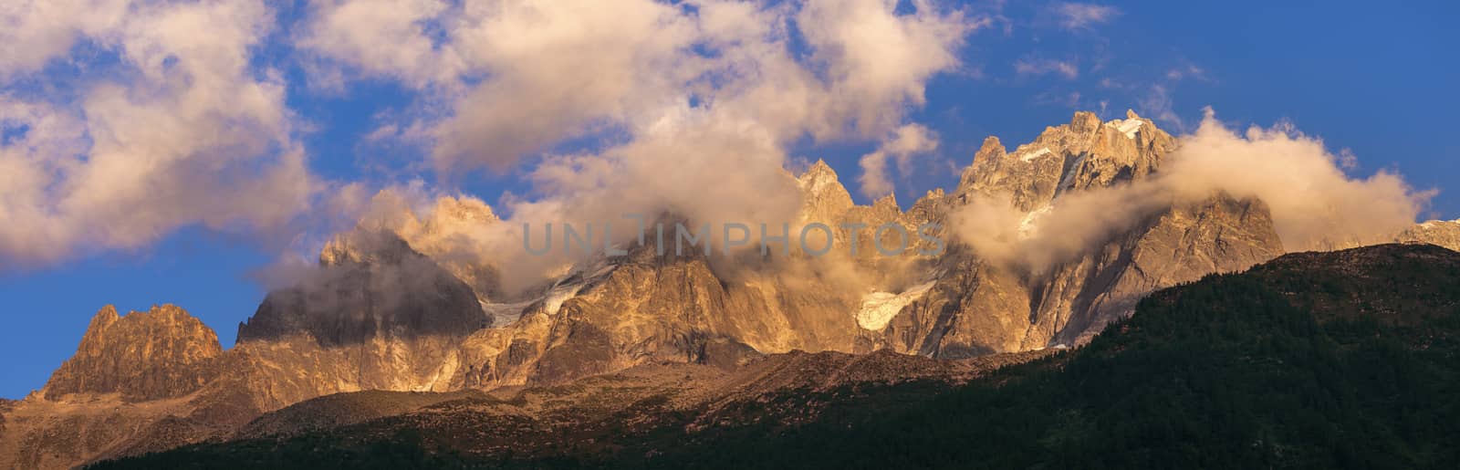 Alps peaks in Chamonix area by benkrut