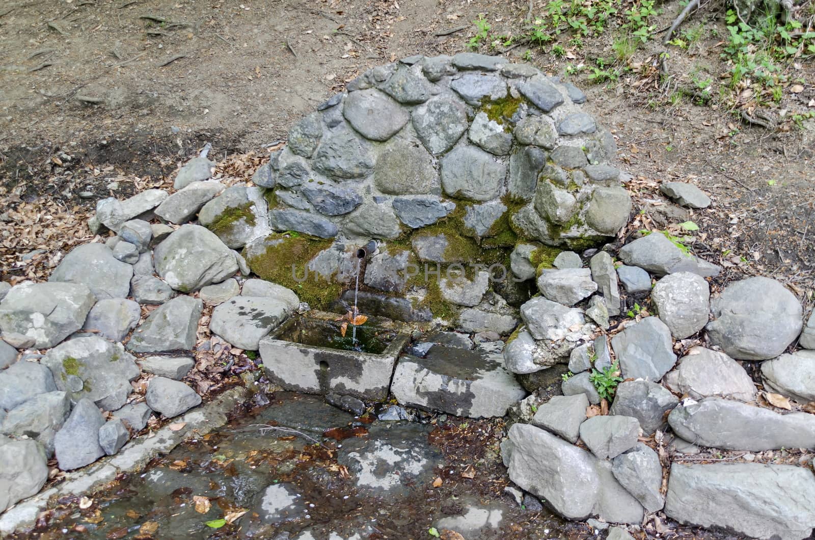 Fountain with fresh cold water in mountain Vitosha, Sofia