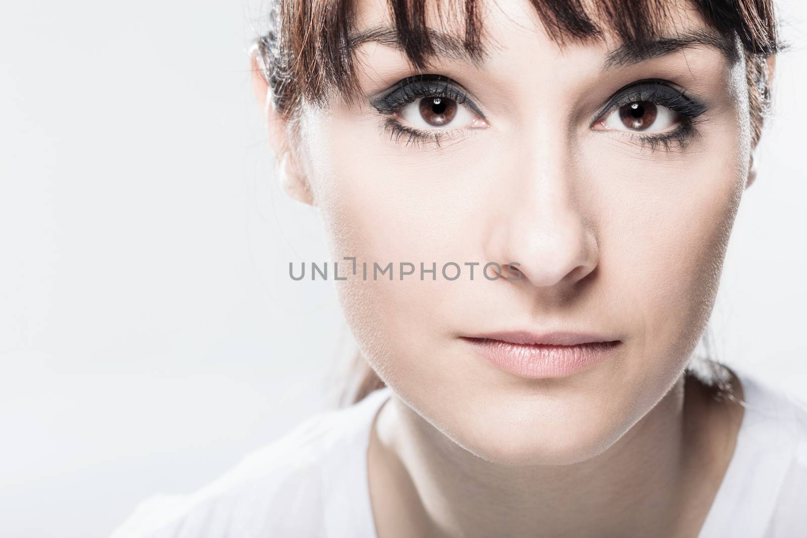 portrait of attractive caucasian girl with brown hair