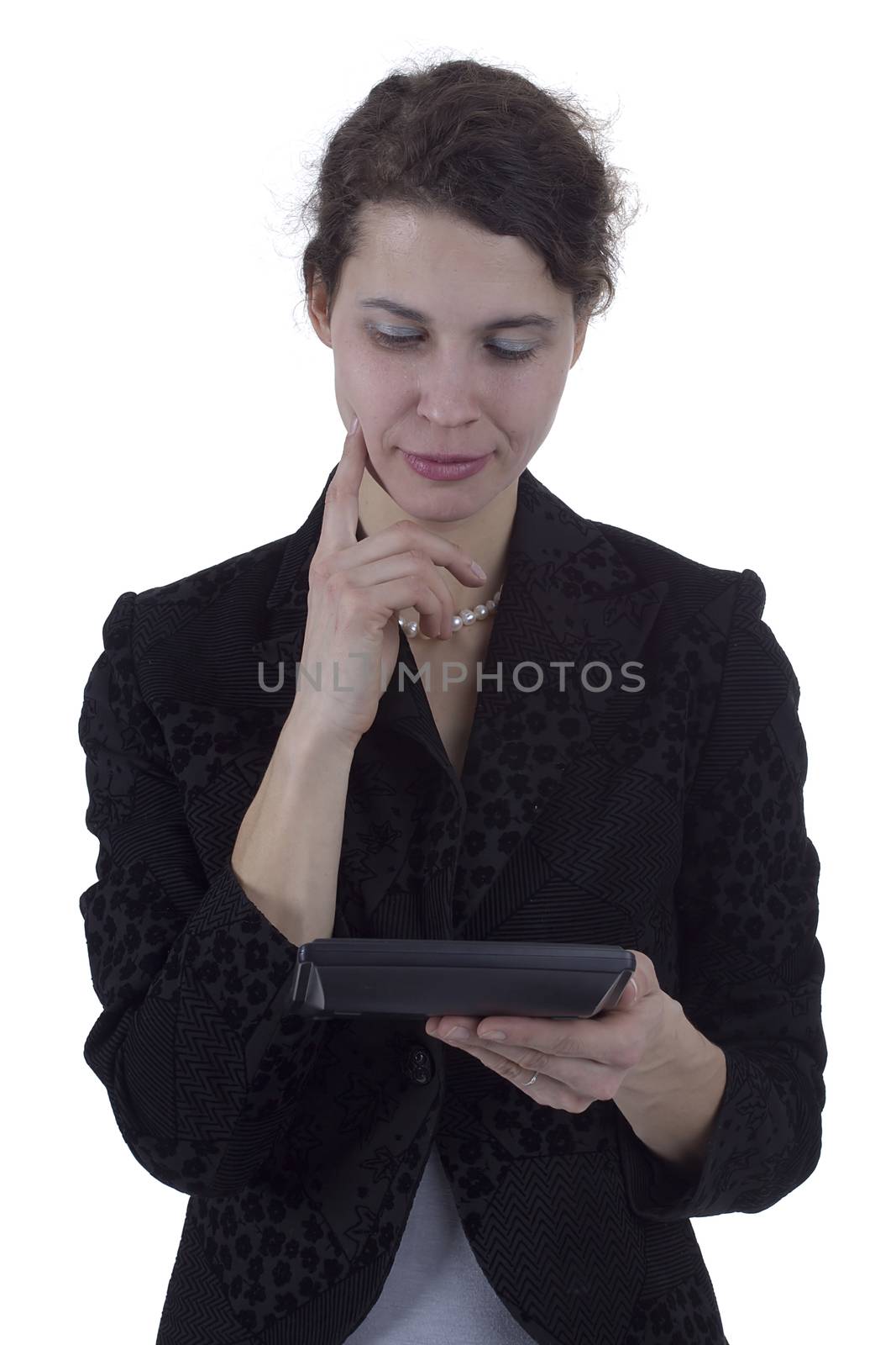 Studio portrait of a young woman on a white background