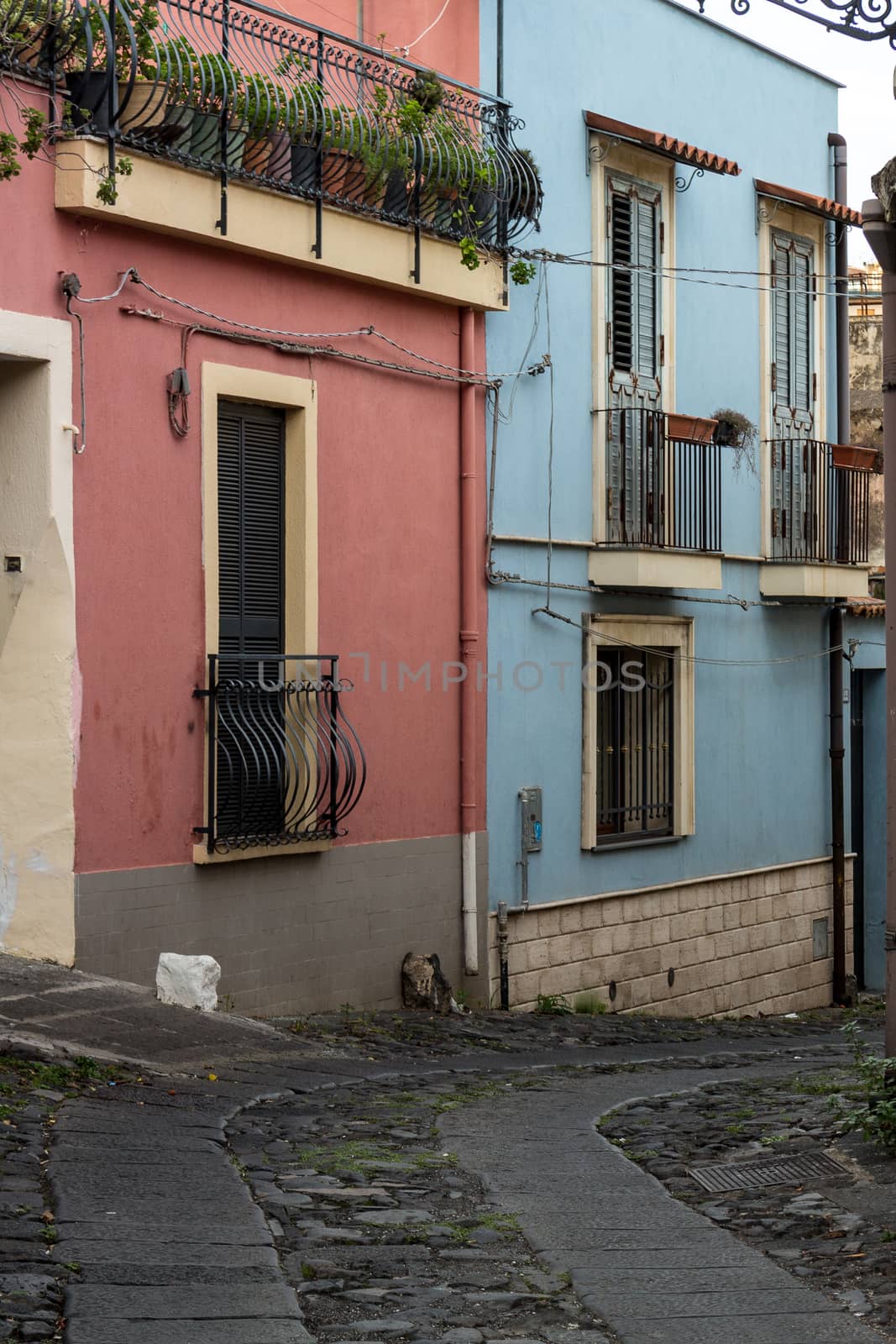 The old alley of a sicilian town