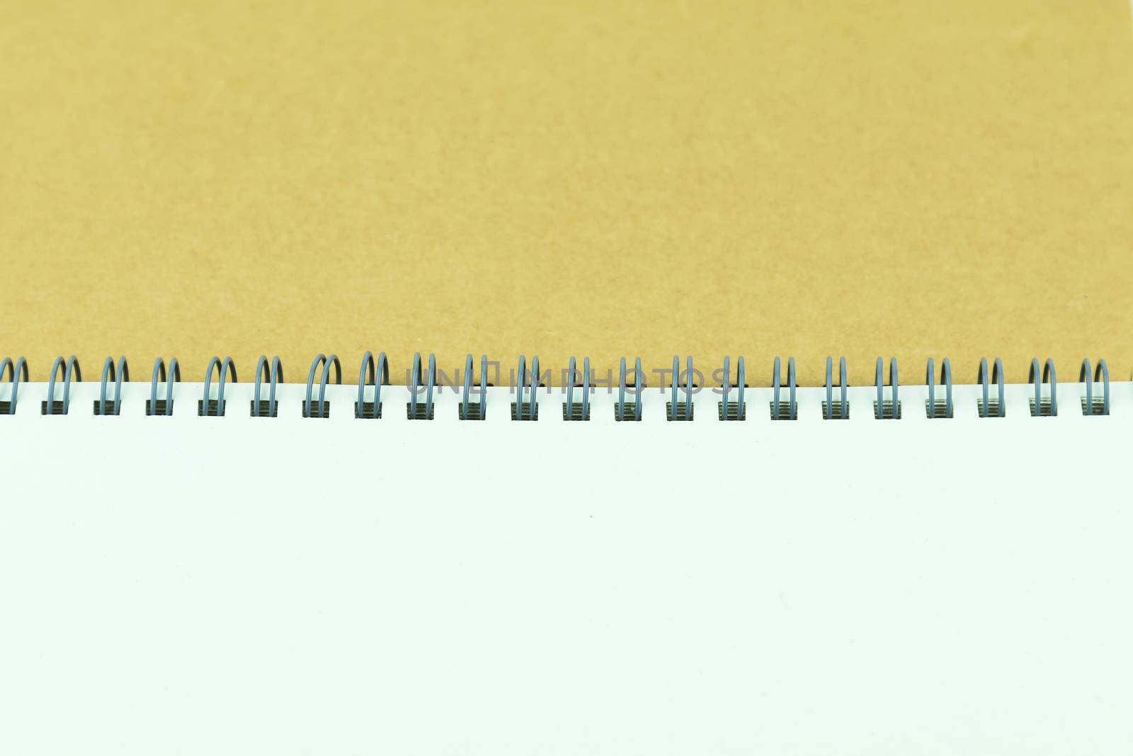 open notebook cover on white background