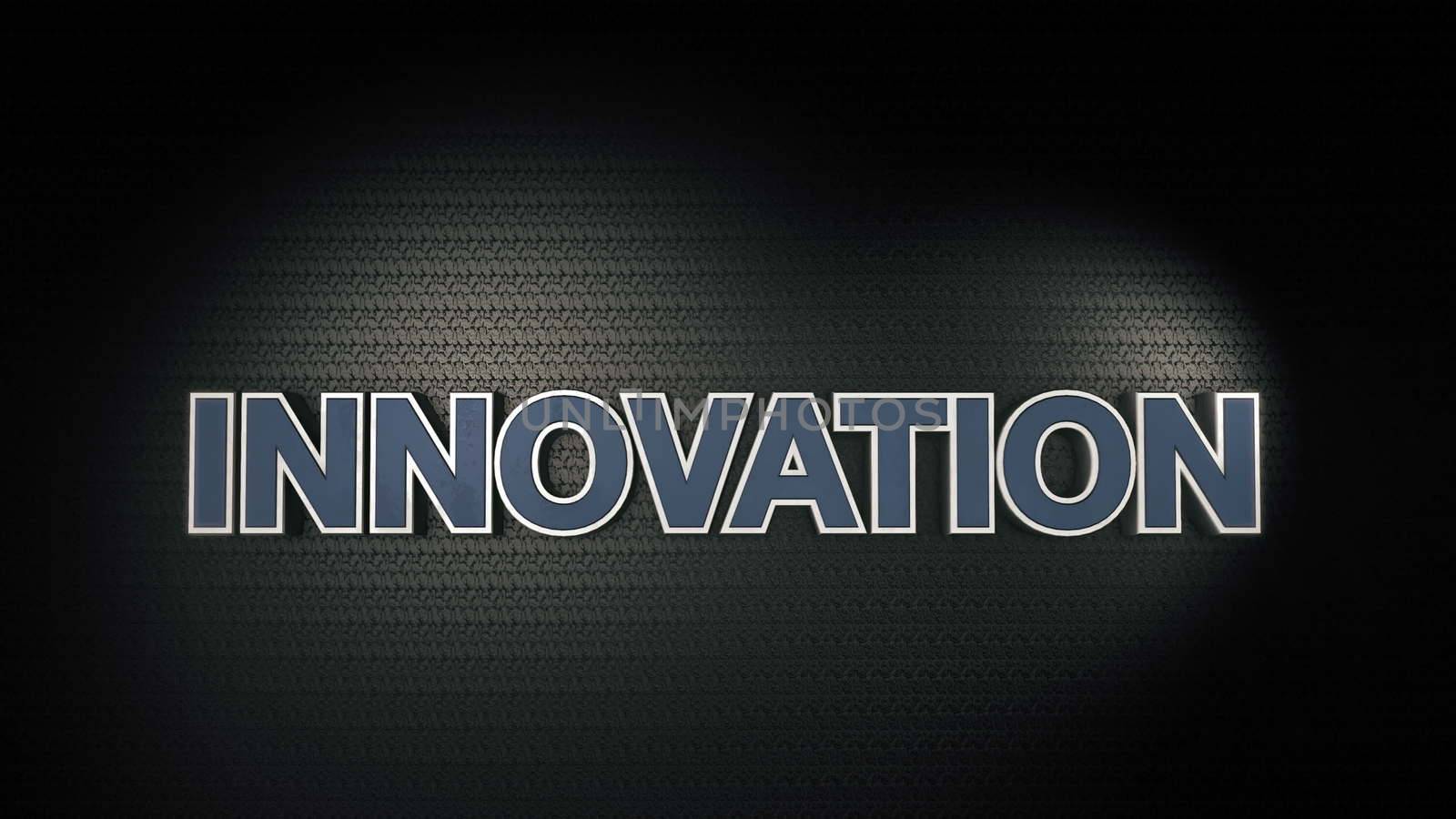 Metal 3D Text Innovation with reflection and light