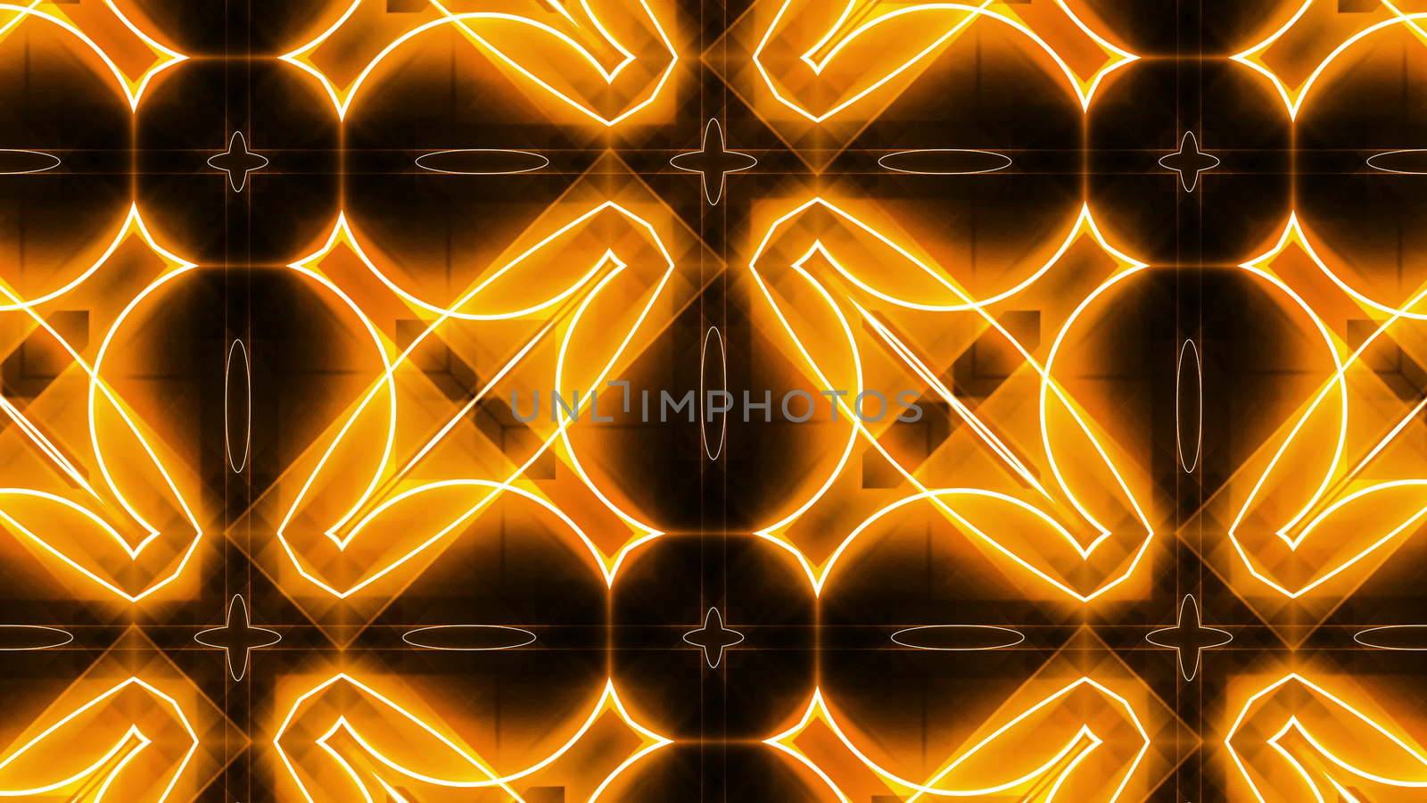 Fractal orange kaleidoscopic background. 3D rendered backdrop