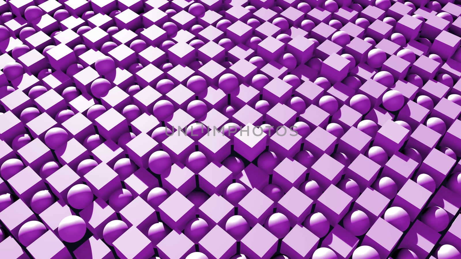 Surface sphere and cubes. 3D rendered technology backdrop