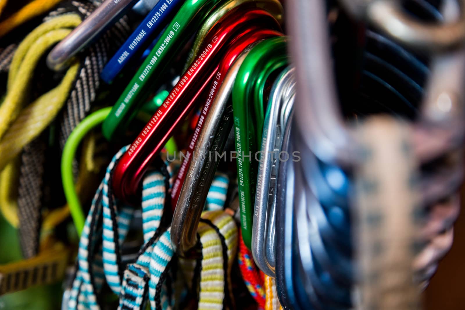 a selection of carabiners