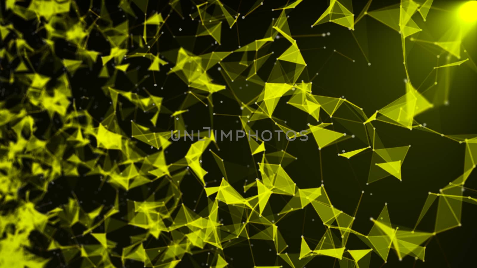 Abstract background with triangles and lines. Artificial light by nolimit046