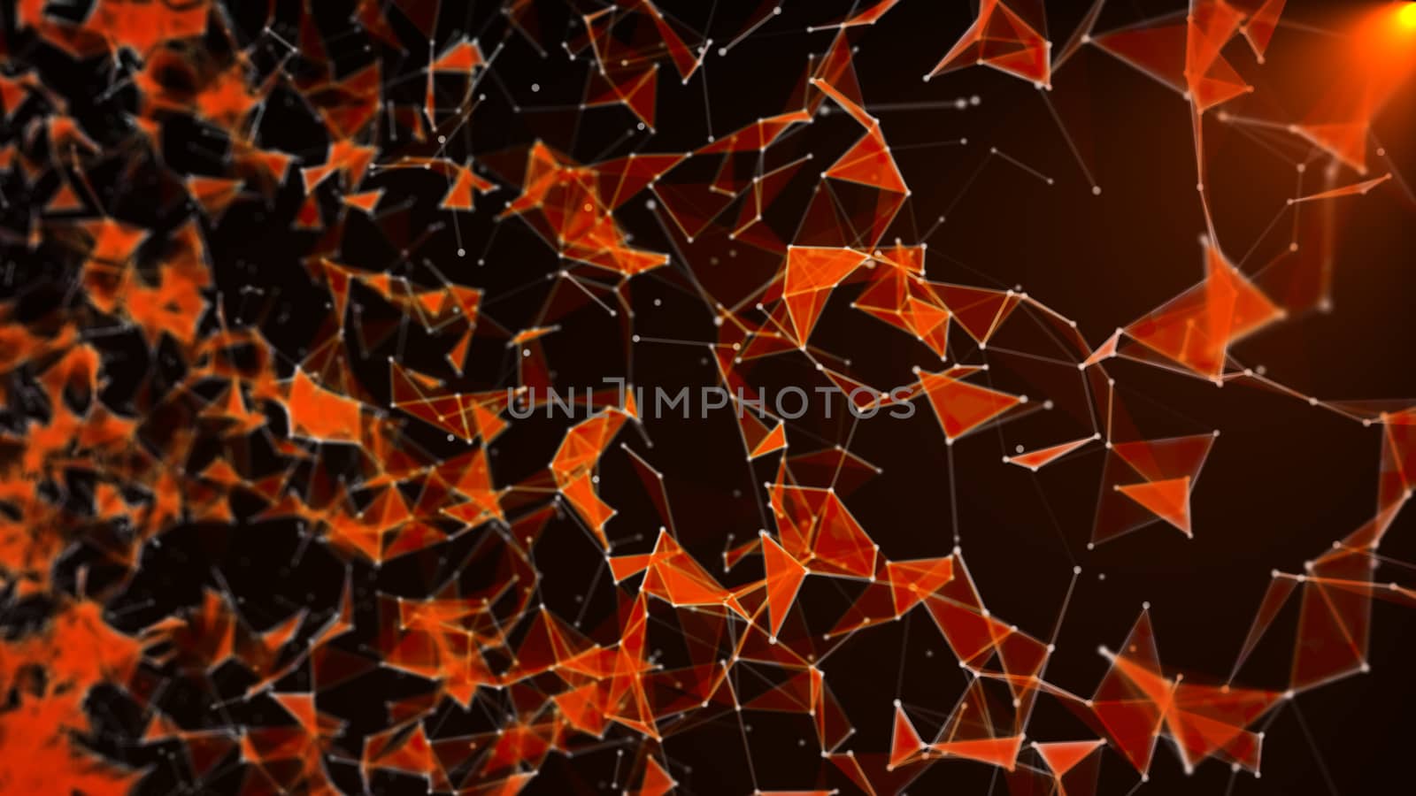 Abstract background with triangles and lines. Artificial light by nolimit046