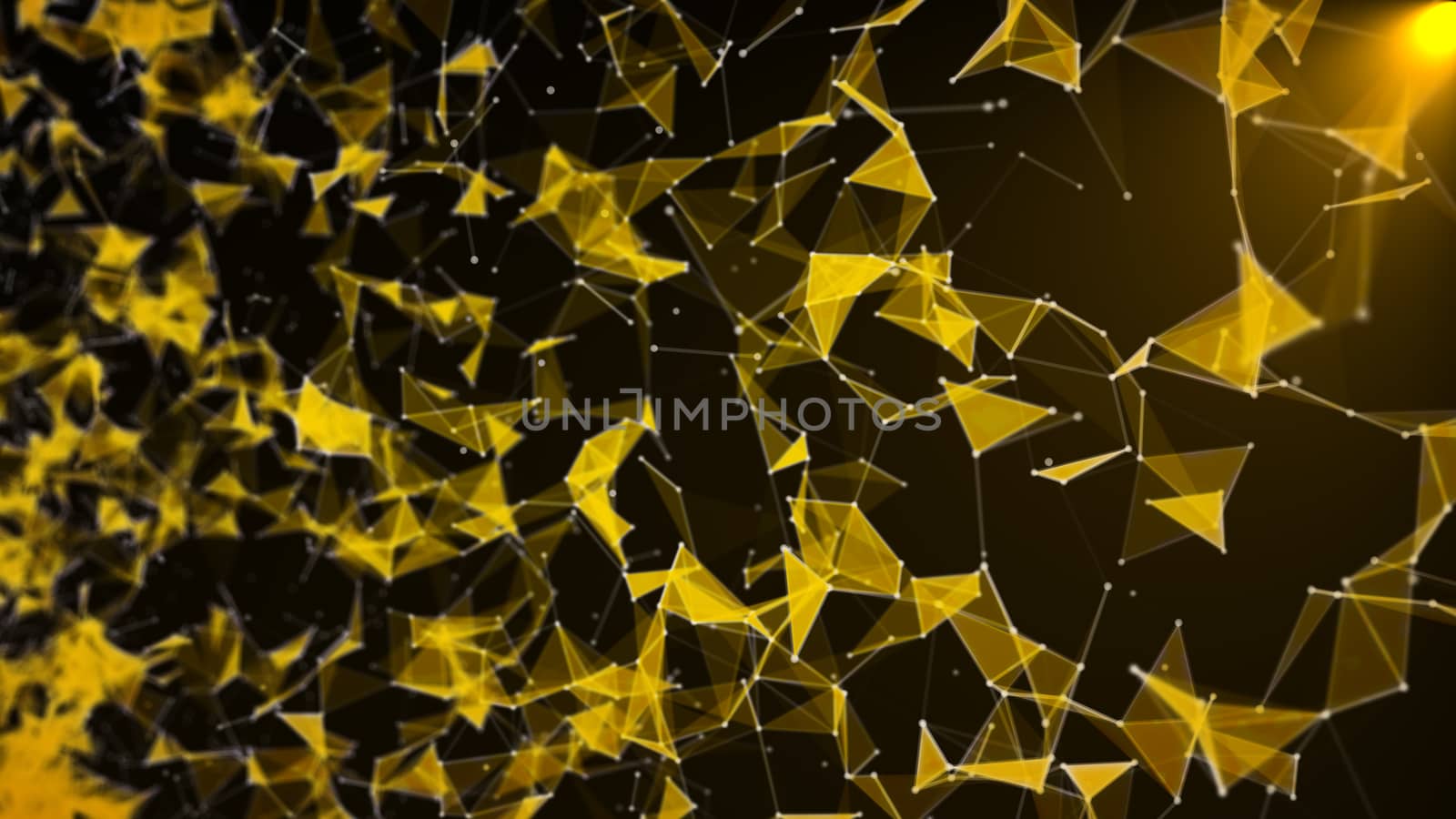 Abstract background with triangles and lines. Artificial light. 3d rendering