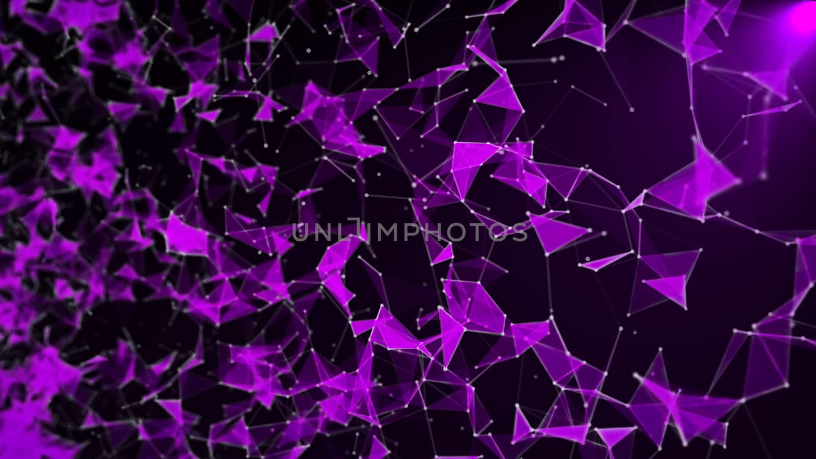 Abstract background with triangles and lines. Artificial light by nolimit046