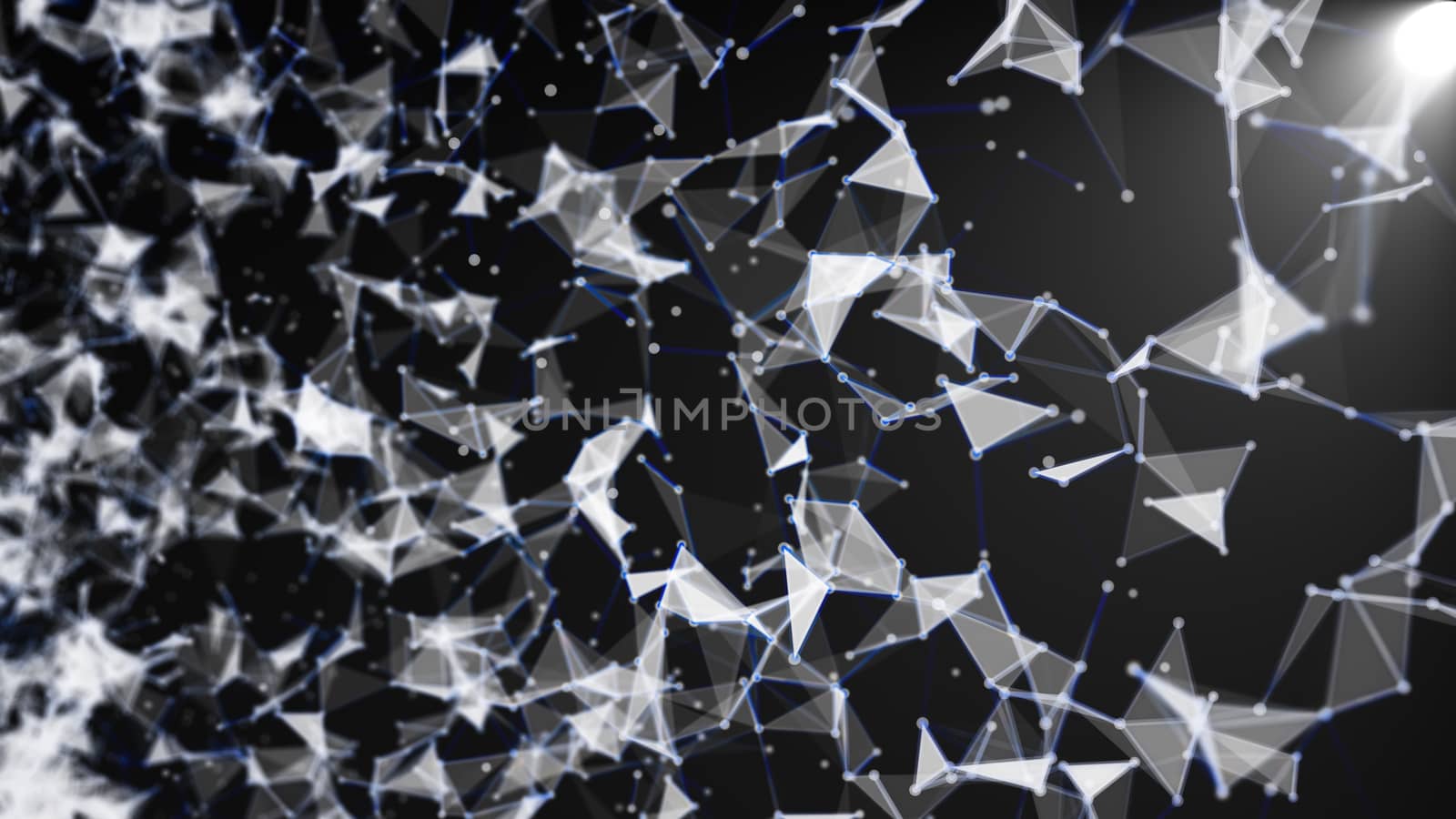 Abstract background with triangles and lines. Artificial light by nolimit046