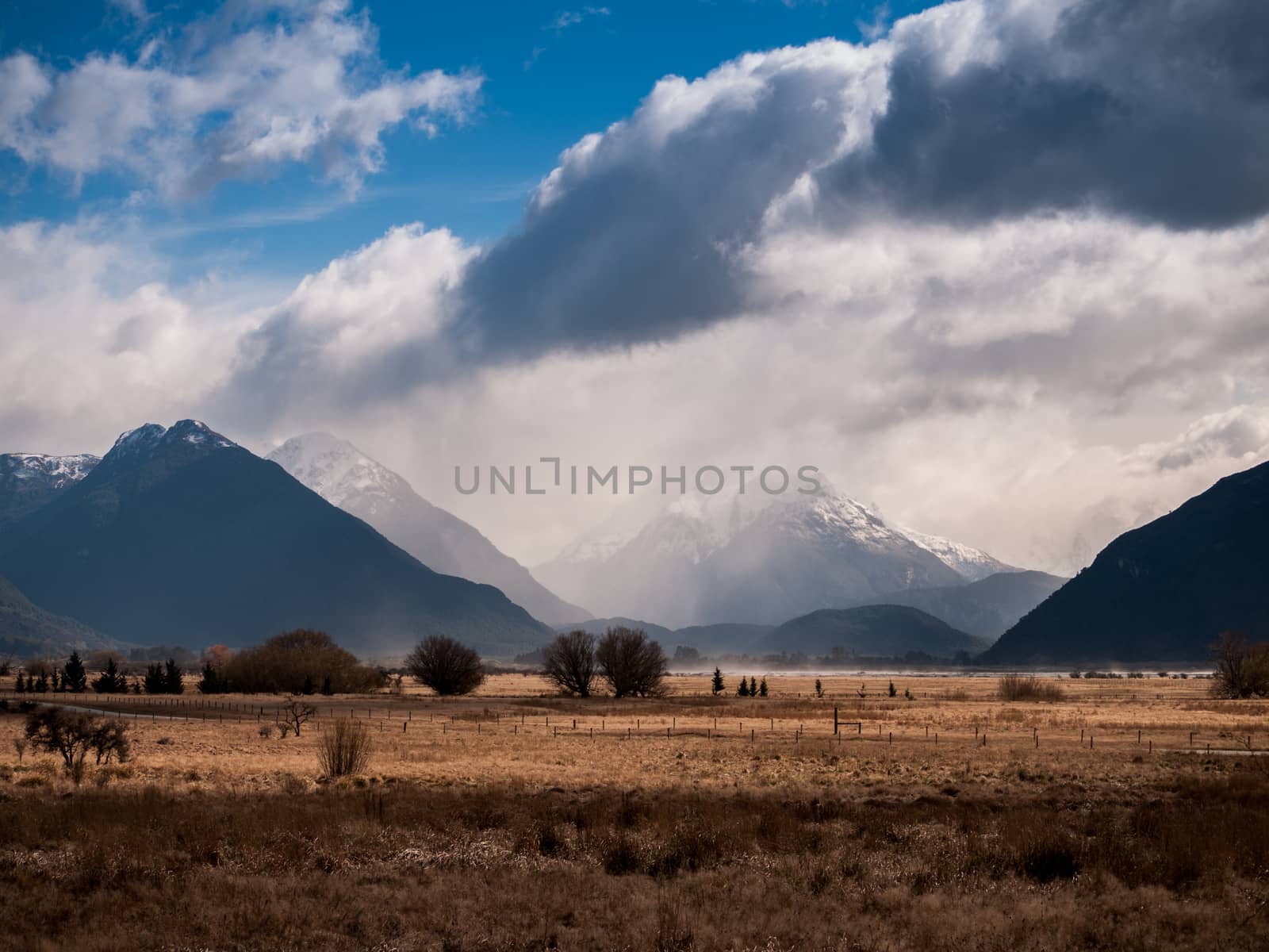 A cloudy day with a wild landscape