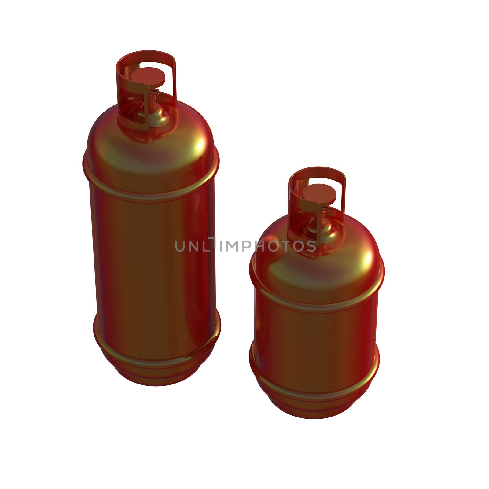 Propane gas cylinder isolated on a white background . 3d illustration by skrotov