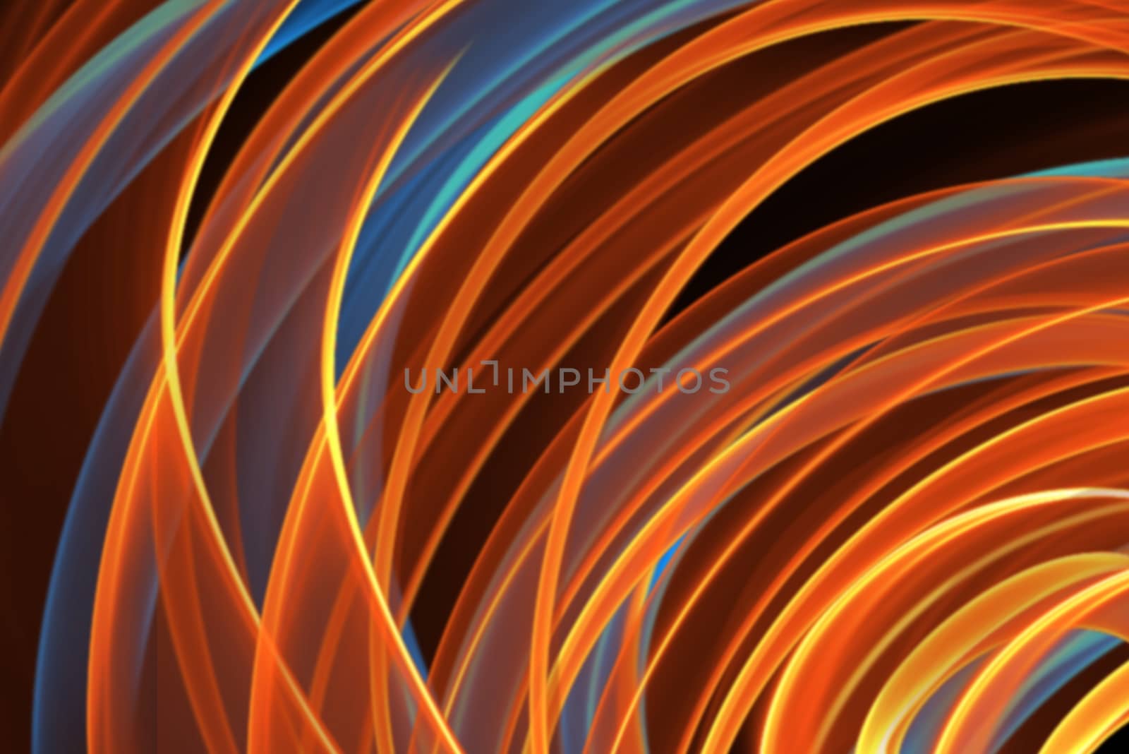 abstract red and blue wavy smoke flame over black background by skrotov