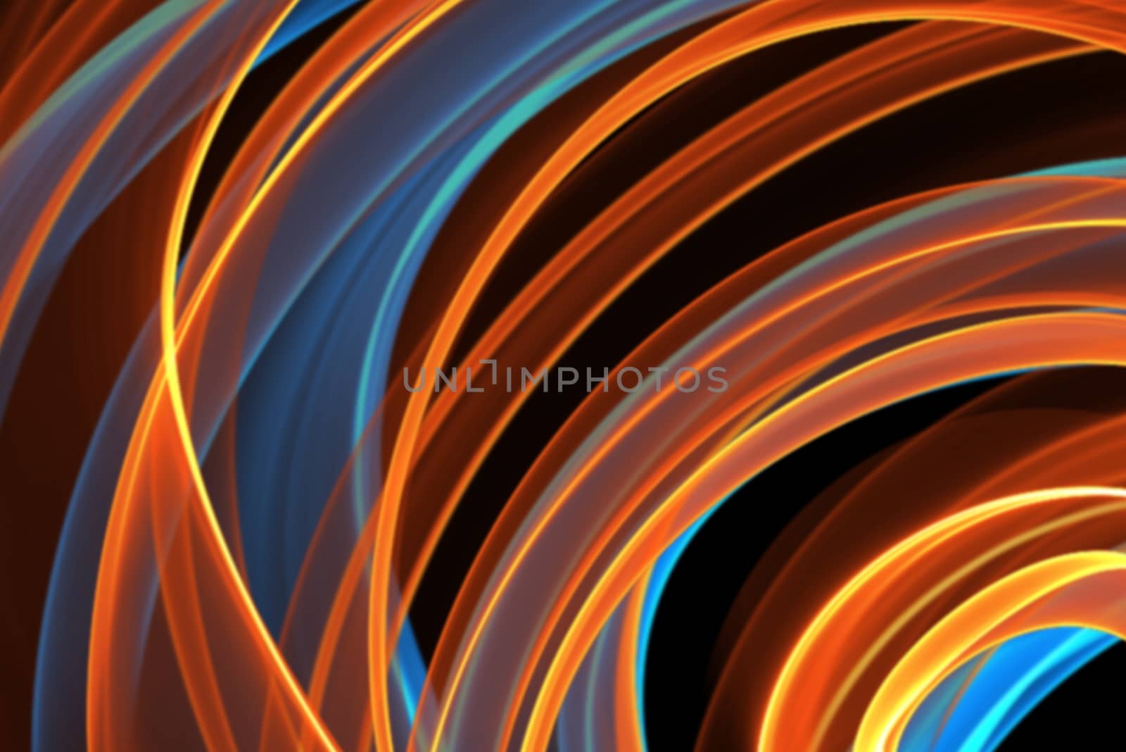 abstract red and blue wavy smoke flame over black background by skrotov