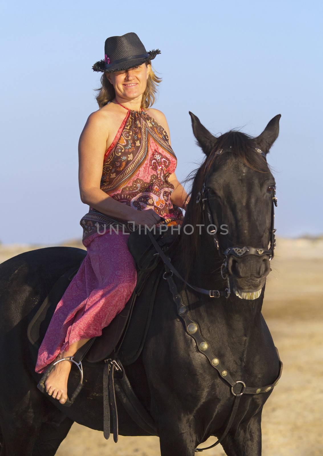 horsewoman on the beach by cynoclub