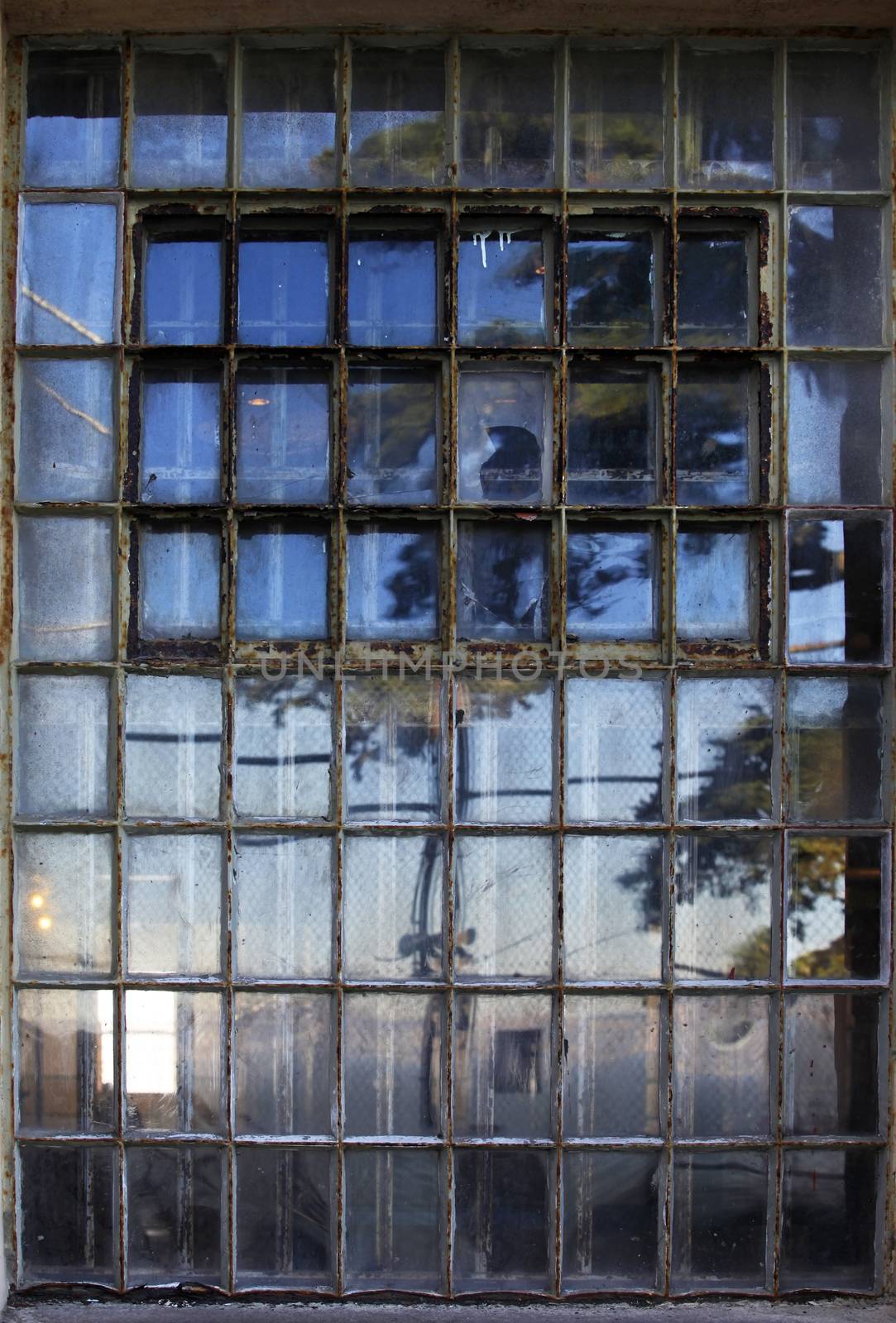 Window with bars in Alcatraz prison by friday