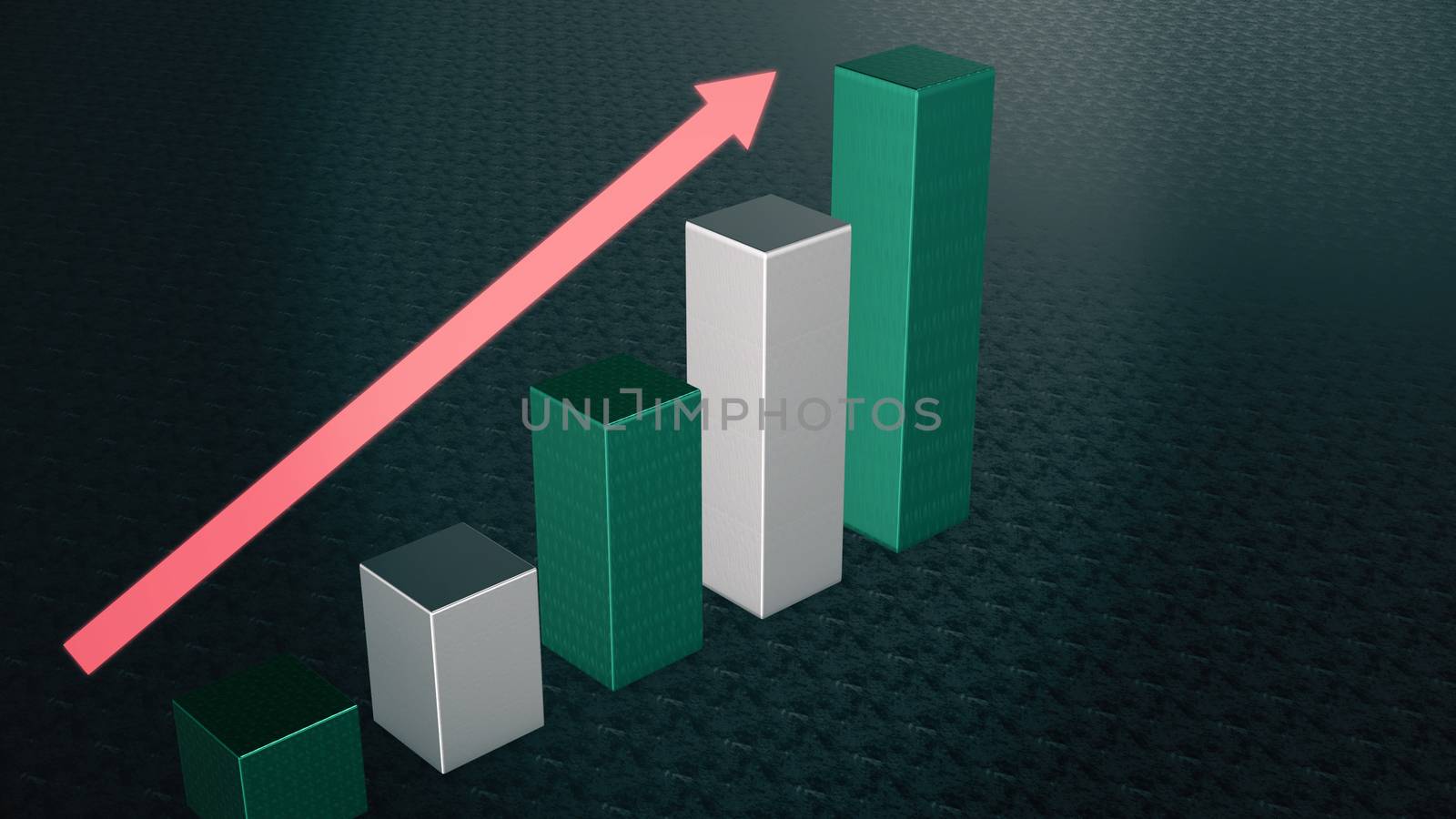 Graph Bar, Infographic diagram, chart. 3D rendered business background