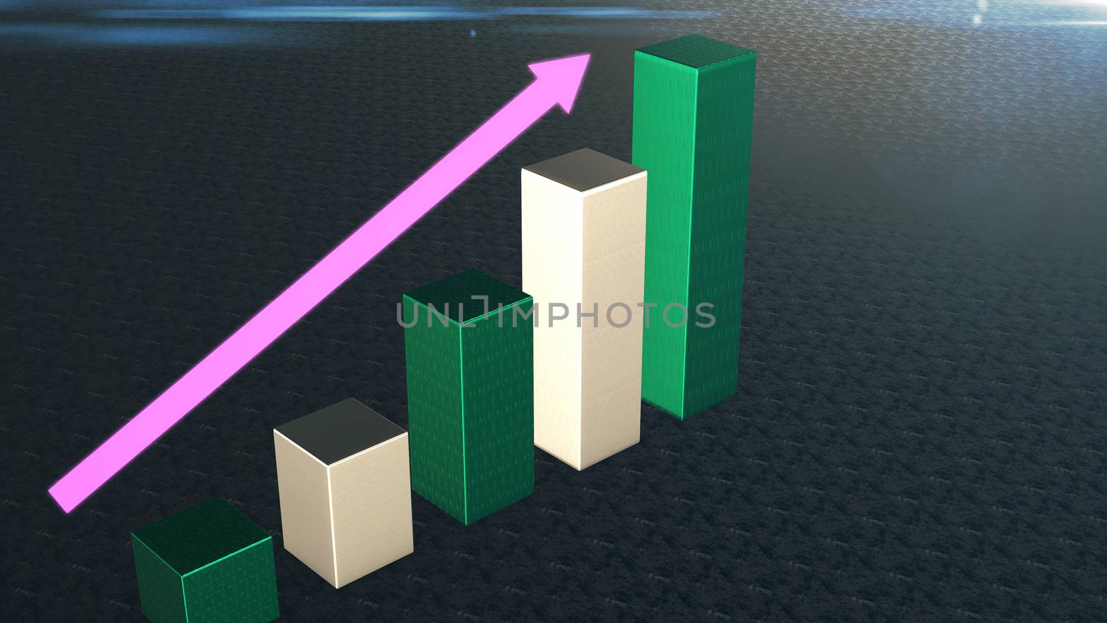 Graph Bar, Infographic diagram, chart. 3D rendered business background