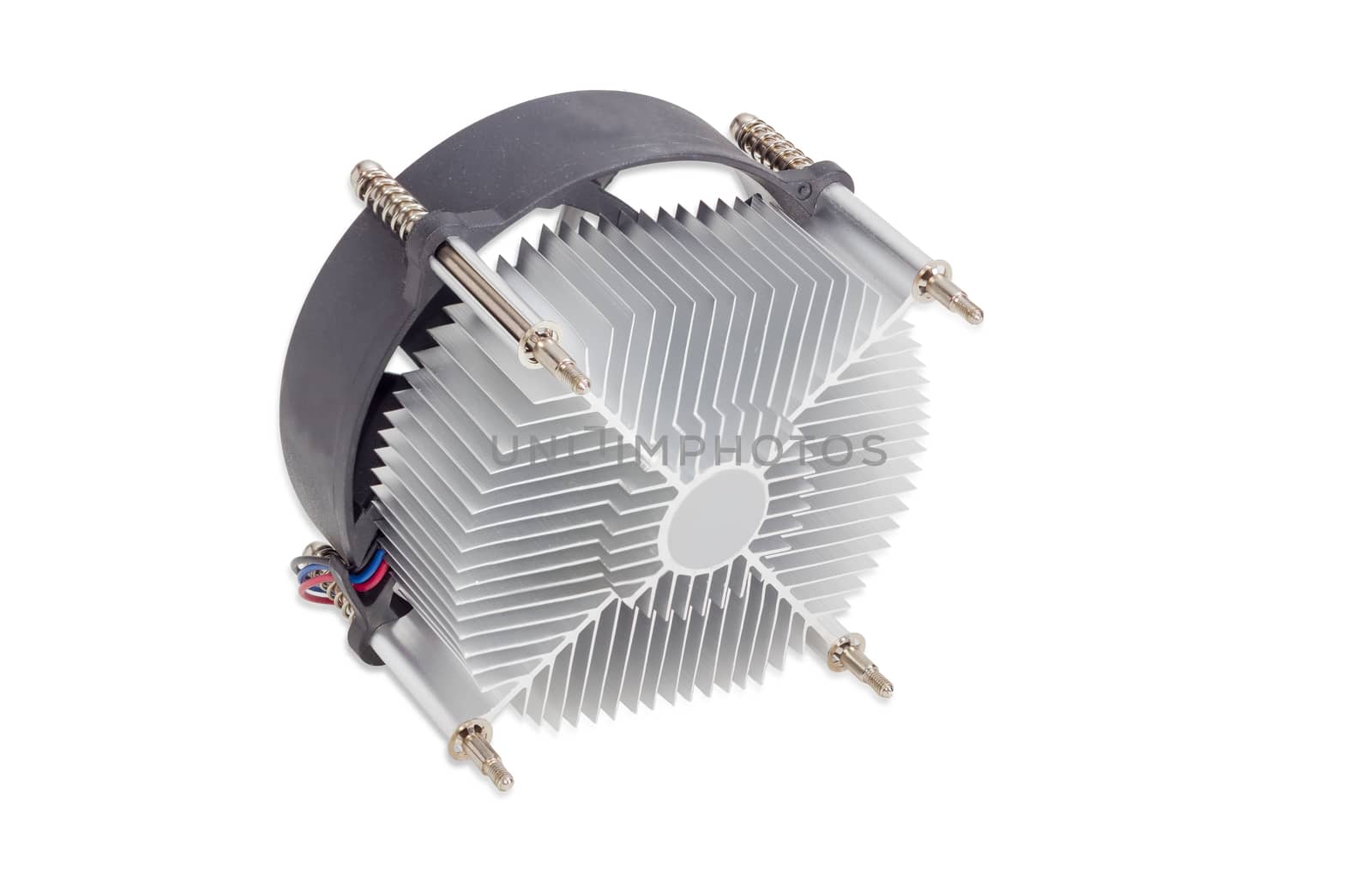 Active CPU heatsink with fan on a light background by anmbph