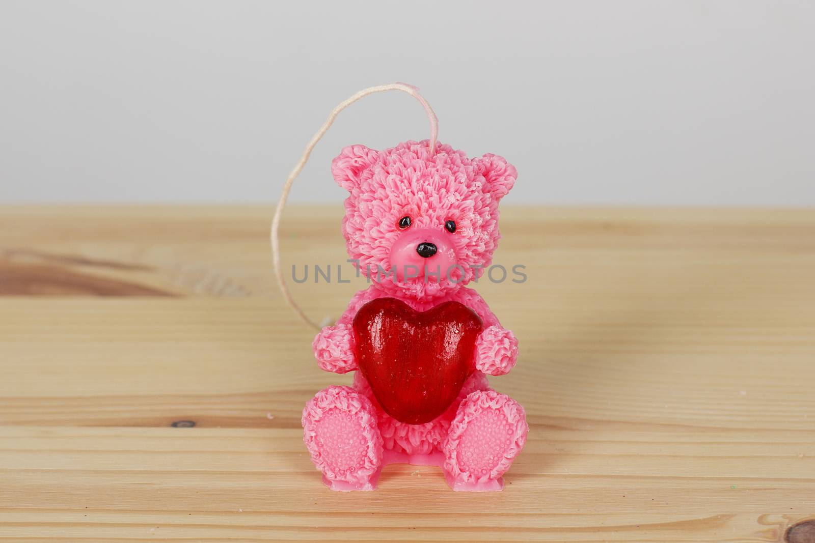 Funny Souvenir gift candles in the shape of teddy-bear with red by natazhekova