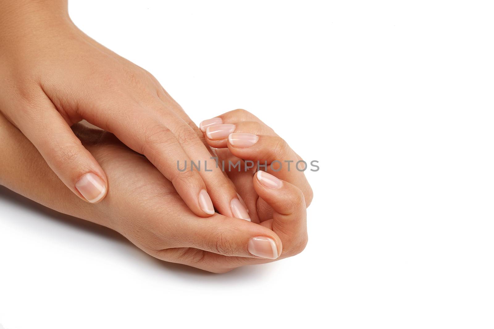 Skin care. Hands in close-up