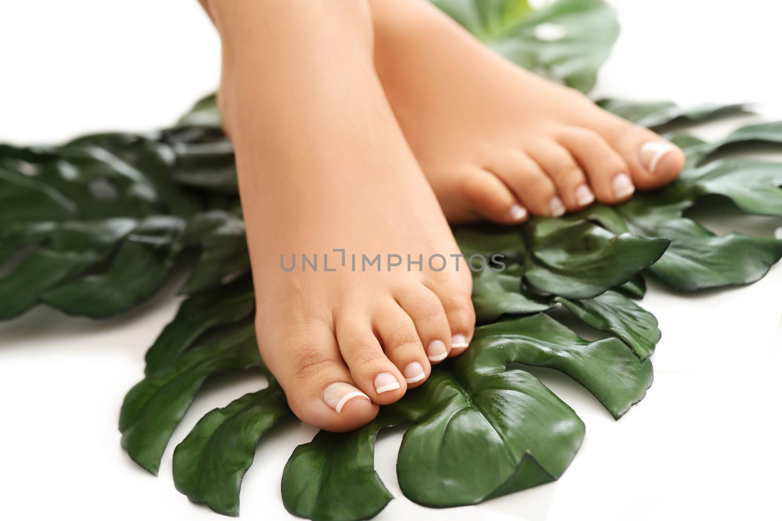 Skin care. Feet in close-up