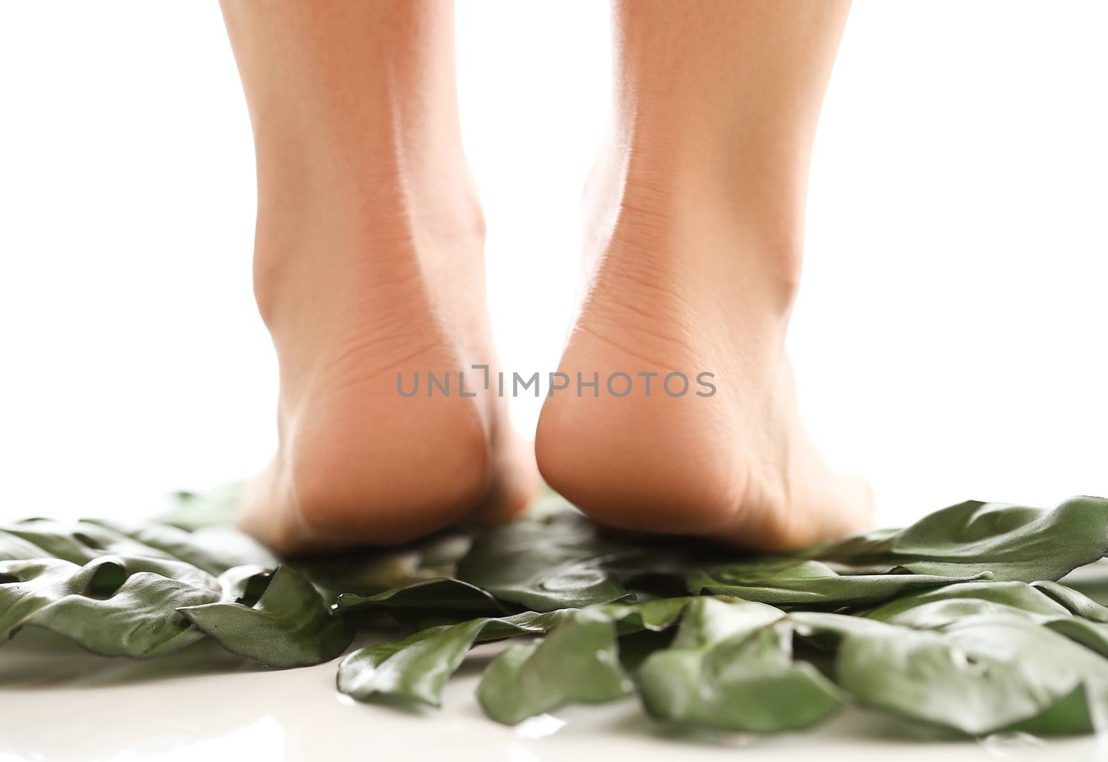 Skin care. Feet in close-up