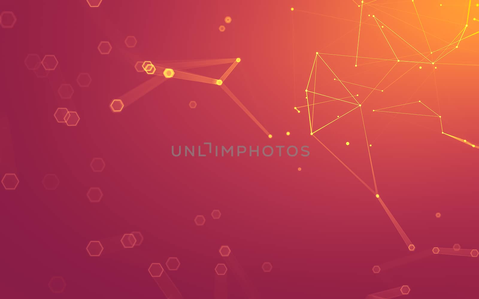 Abstract polygonal space low poly dark background with connecting dots and lines. Connection structure. 3d rendering