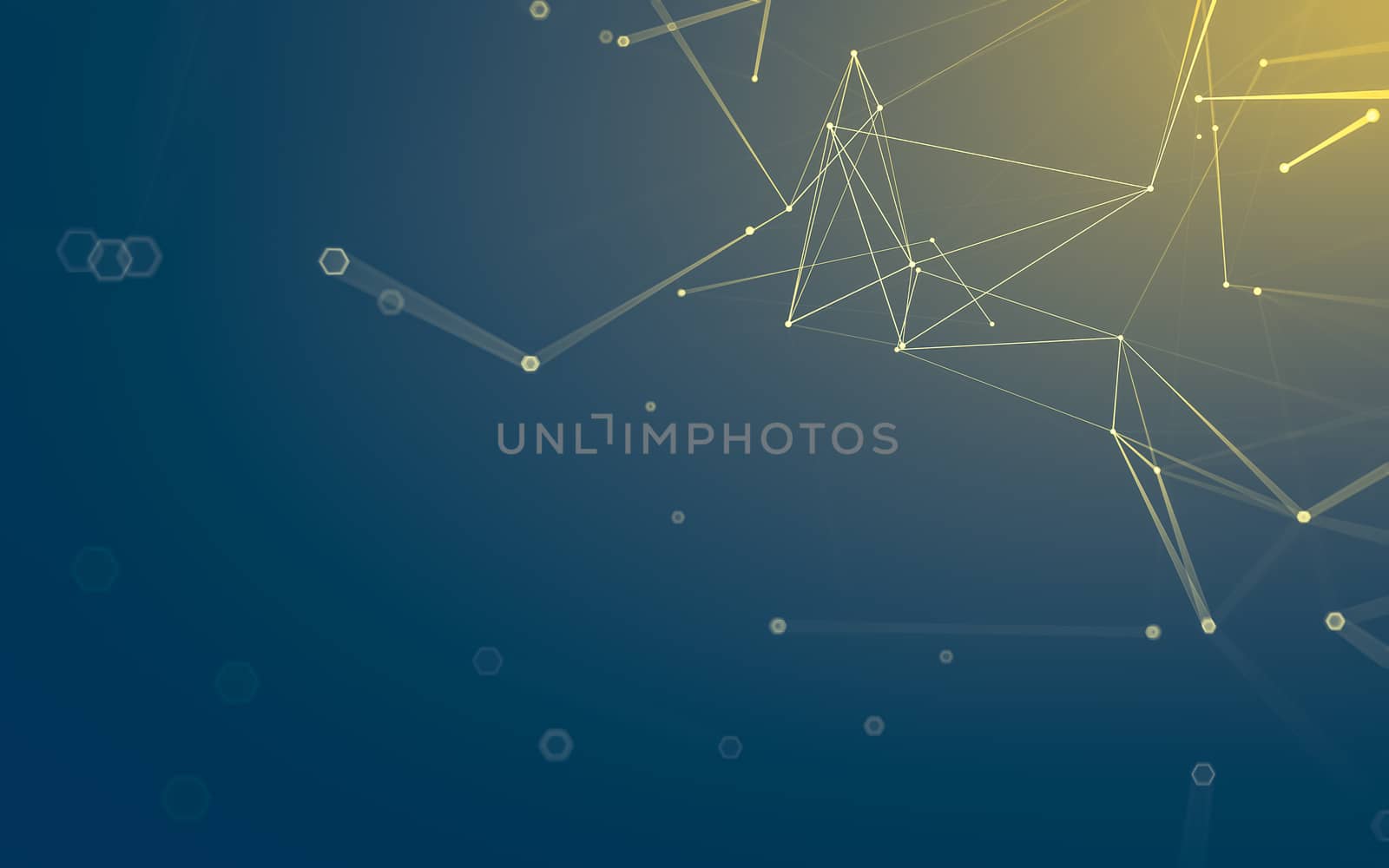 Abstract polygonal space low poly dark background with connecting dots and lines. Connection structure. 3d rendering