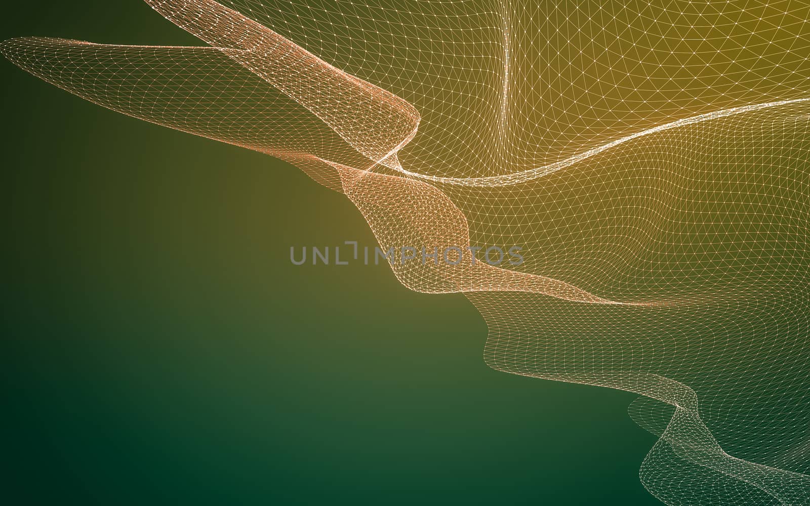 Abstract polygonal space low poly dark background with connecting dots and lines. Connection structure. 3d rendering