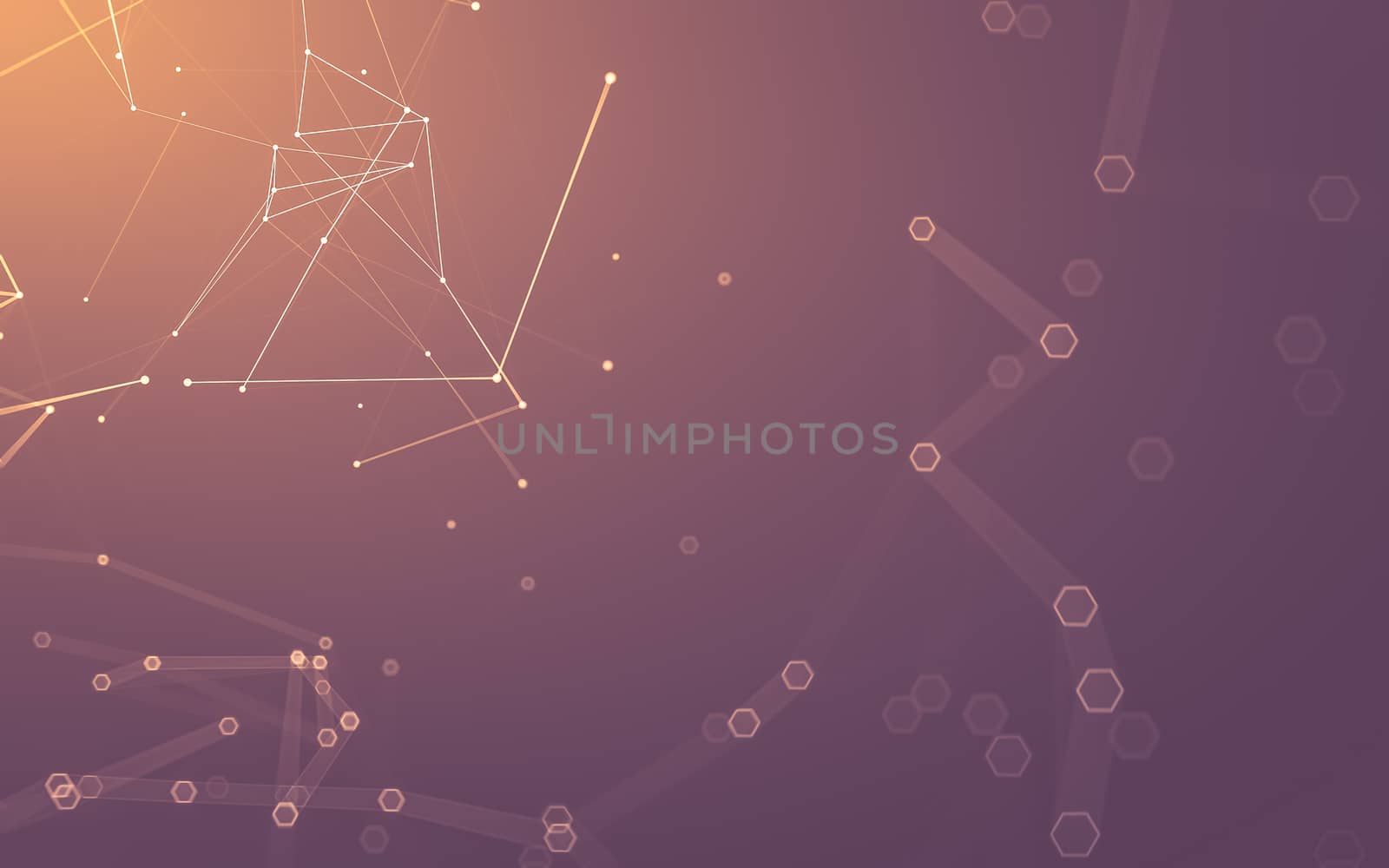 Abstract polygonal space low poly dark background with connecting dots and lines. Connection structure. 3d rendering