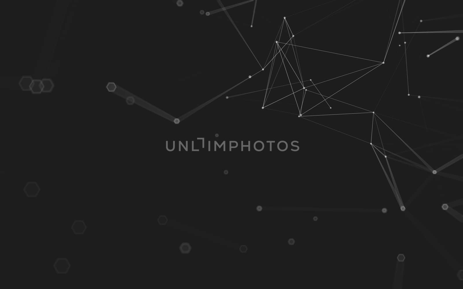 Abstract polygonal space low poly dark background with connecting dots and lines. Connection structure. 3d rendering