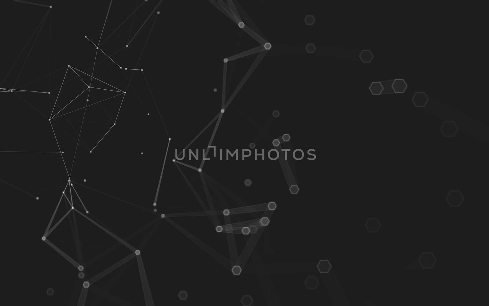 Abstract polygonal space low poly dark background with connecting dots and lines. Connection structure. 3d rendering