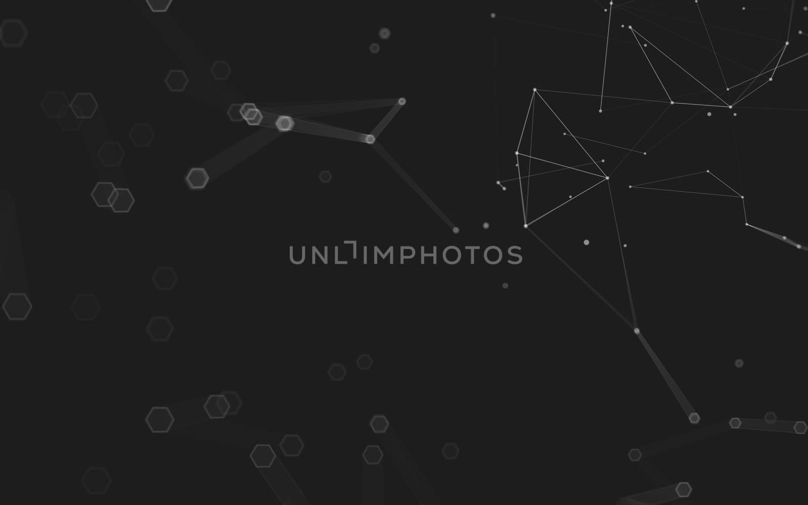 Abstract polygonal space low poly dark background with connecting dots and lines. Connection structure. 3d rendering