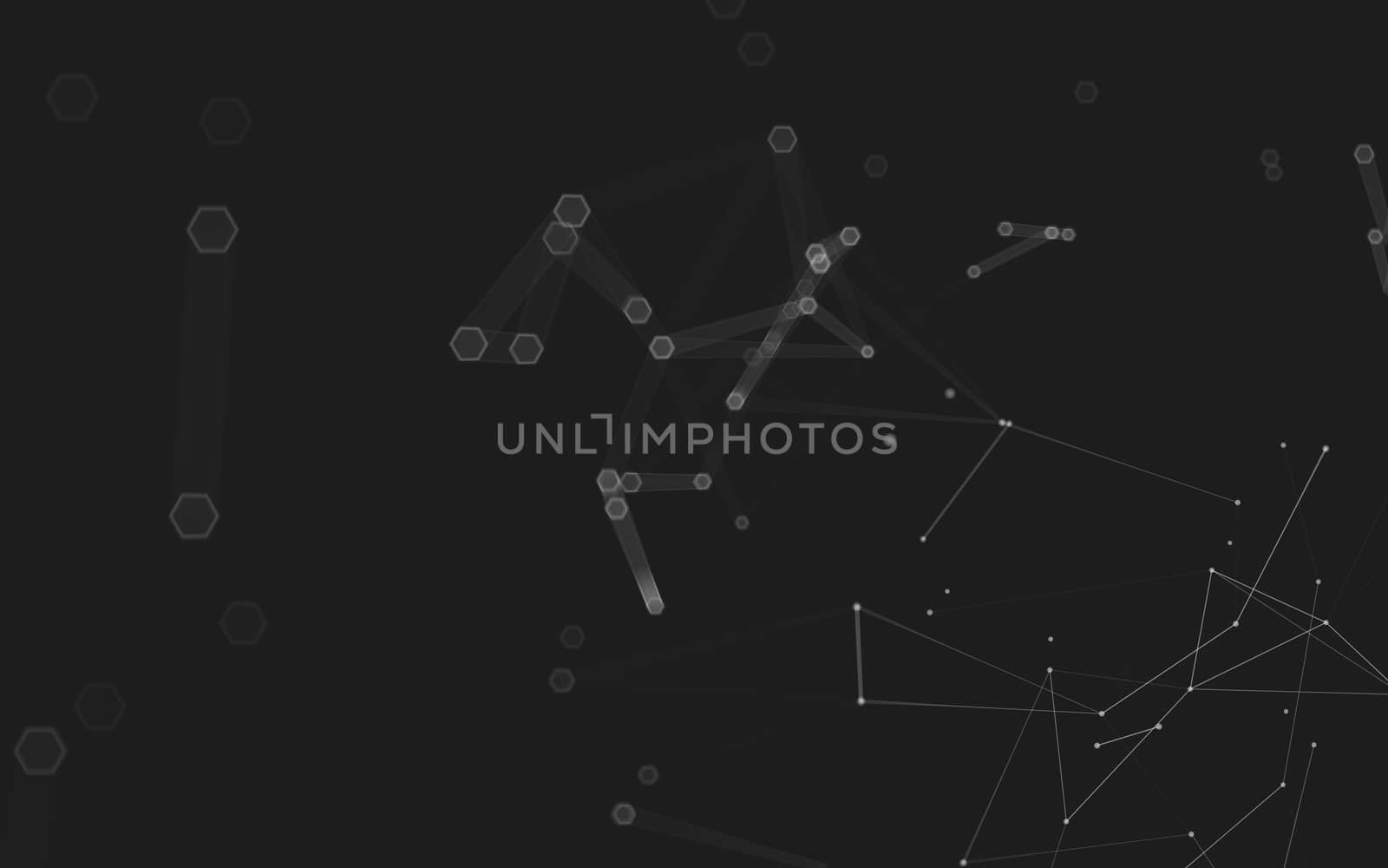 Abstract polygonal space low poly dark background with connecting dots and lines. Connection structure. 3d rendering