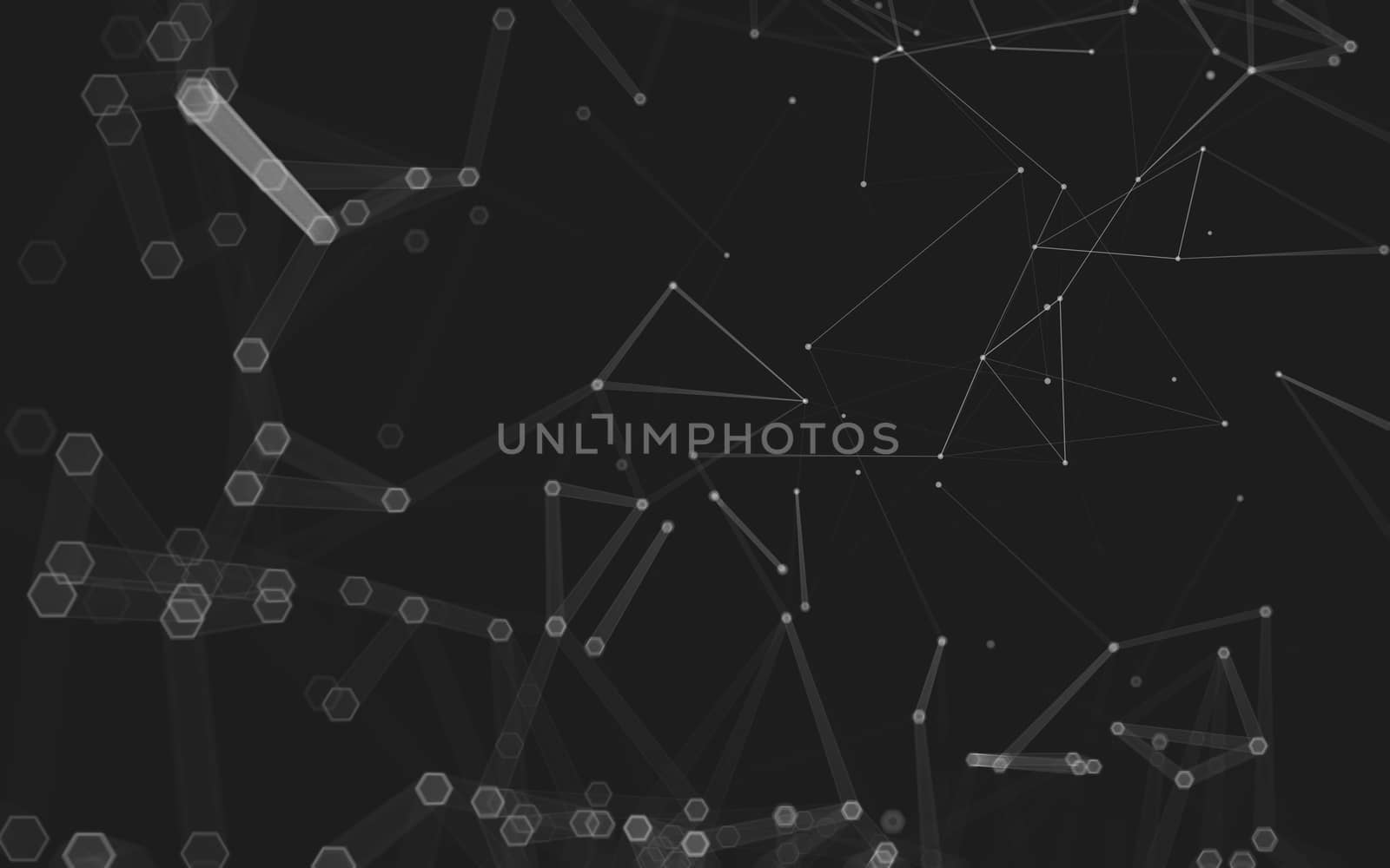 Abstract polygonal space low poly dark background with connecting dots and lines. Connection structure. 3d rendering