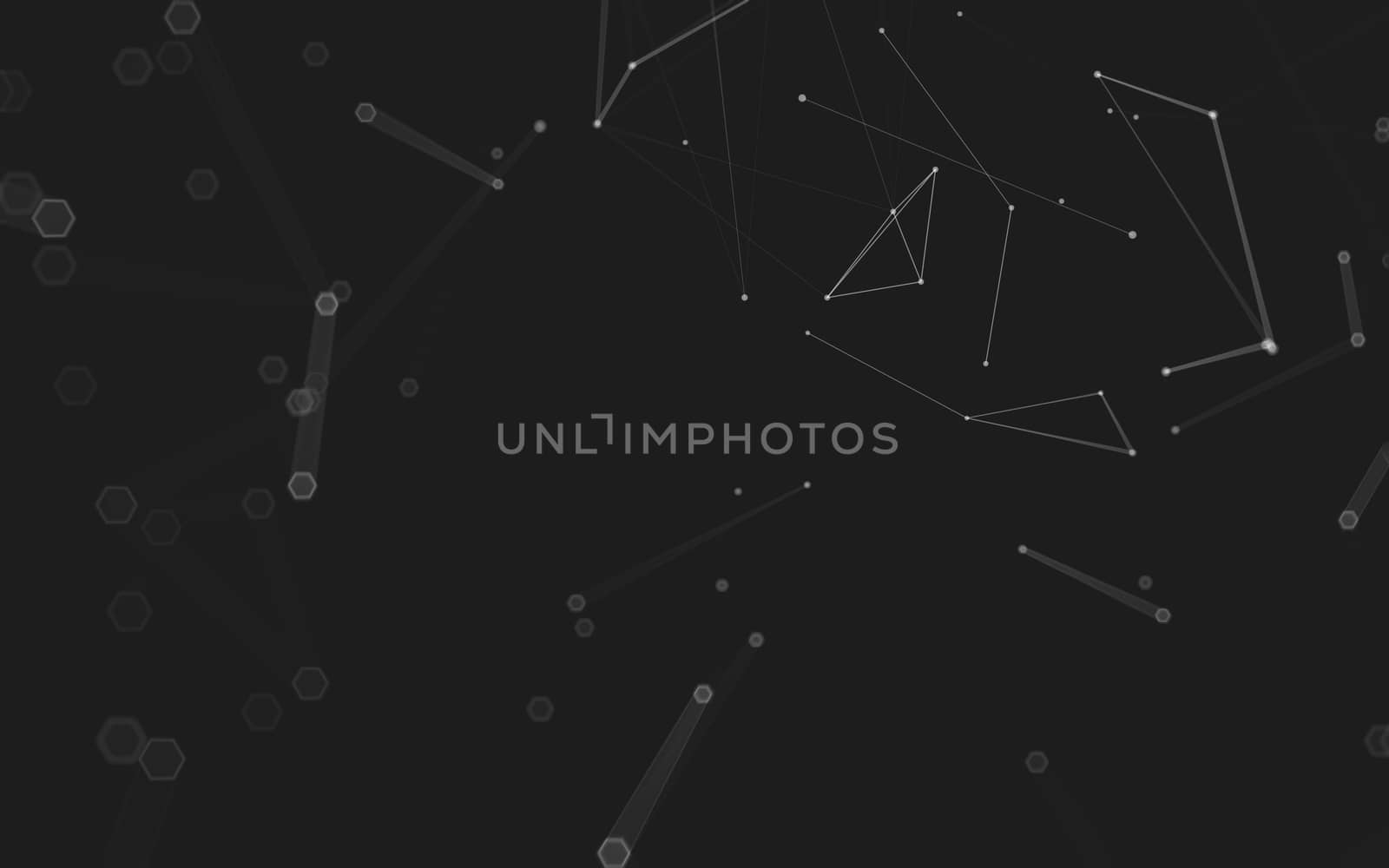 Abstract polygonal space low poly dark background with connecting dots and lines. Connection structure. 3d rendering