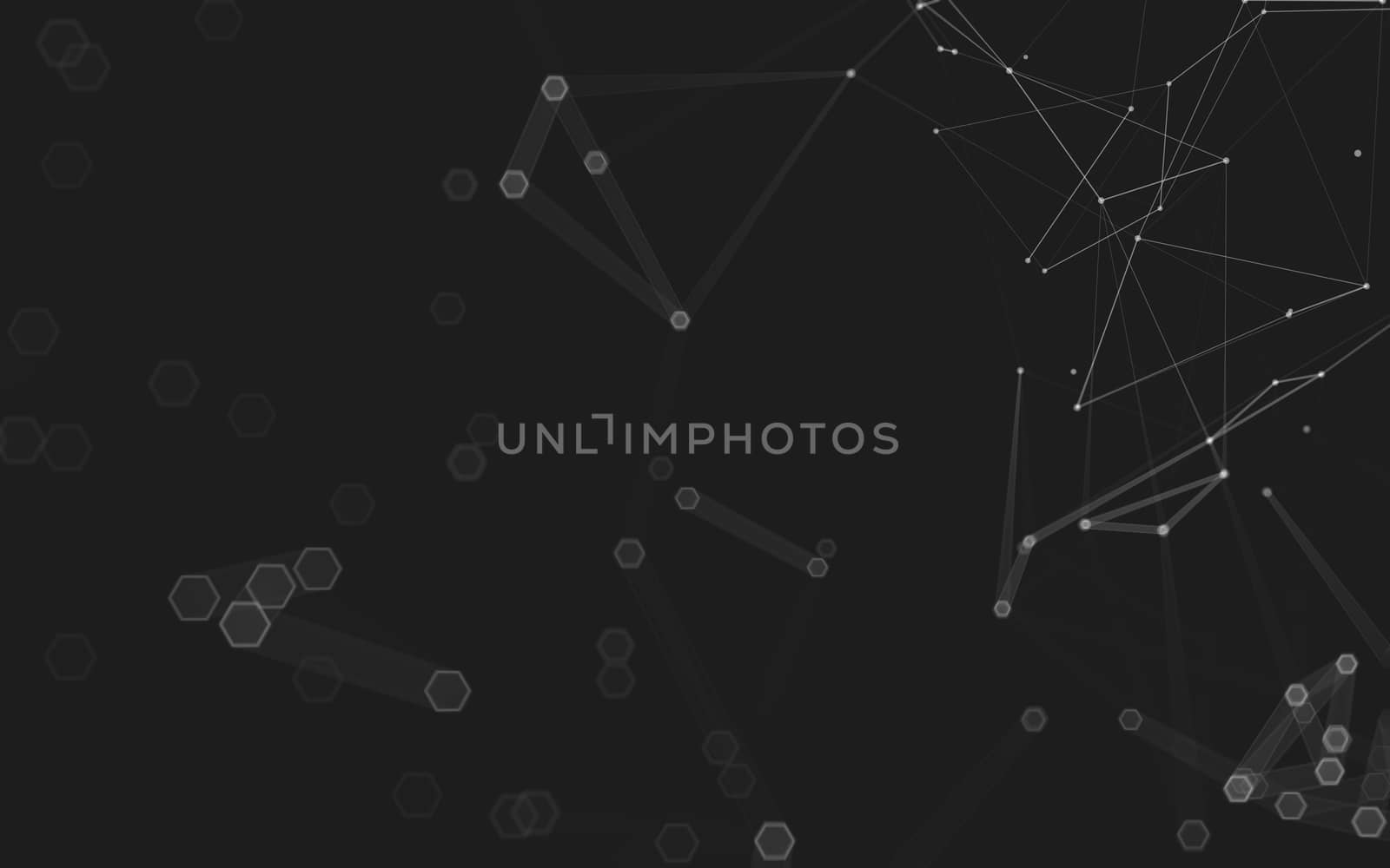 Abstract polygonal space low poly dark background with connecting dots and lines. Connection structure. 3d rendering