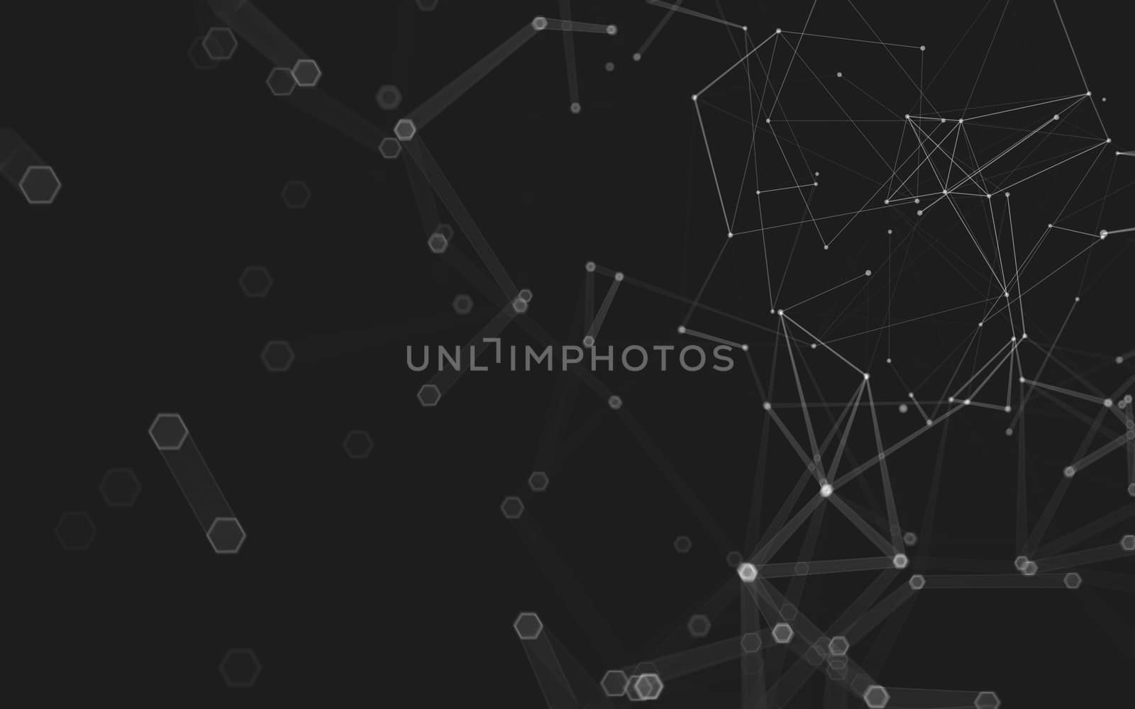 Abstract polygonal space low poly dark background, 3d rendering by teerawit