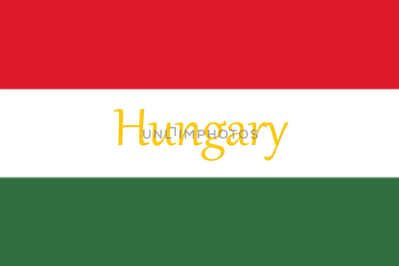 Hungarian National Flag With Hungary Written On It 3D illustration 