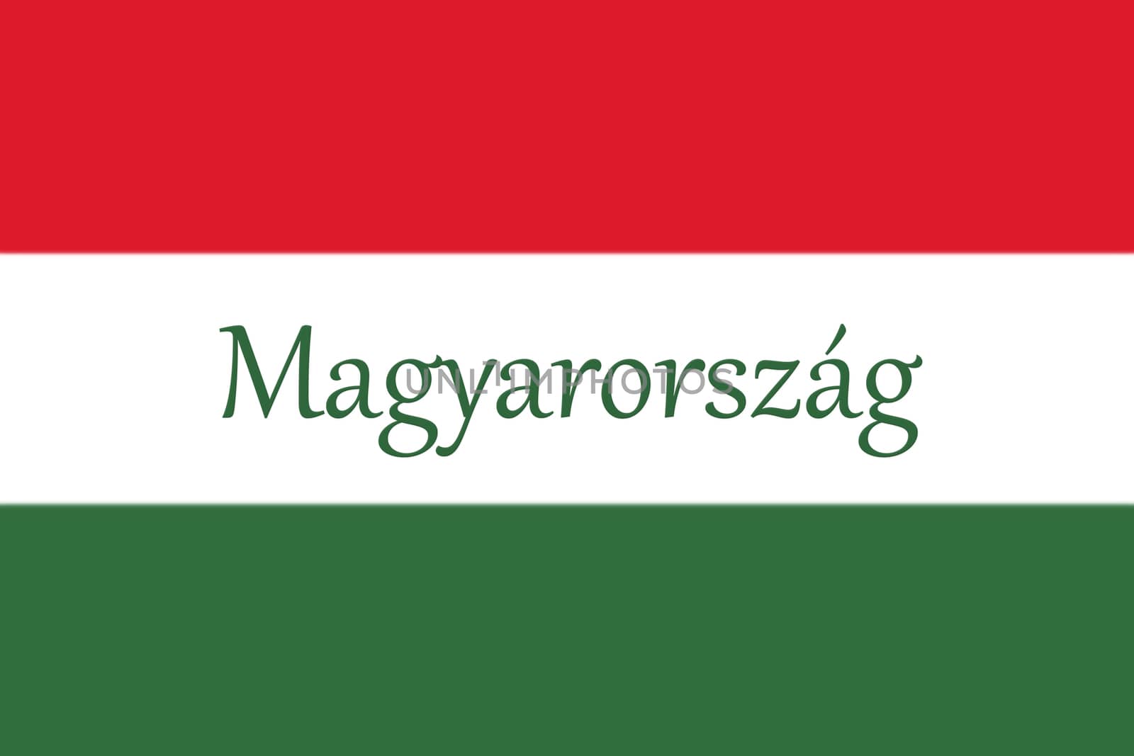 Hungarian National Flag With Hungary Written On It 3D illustration 