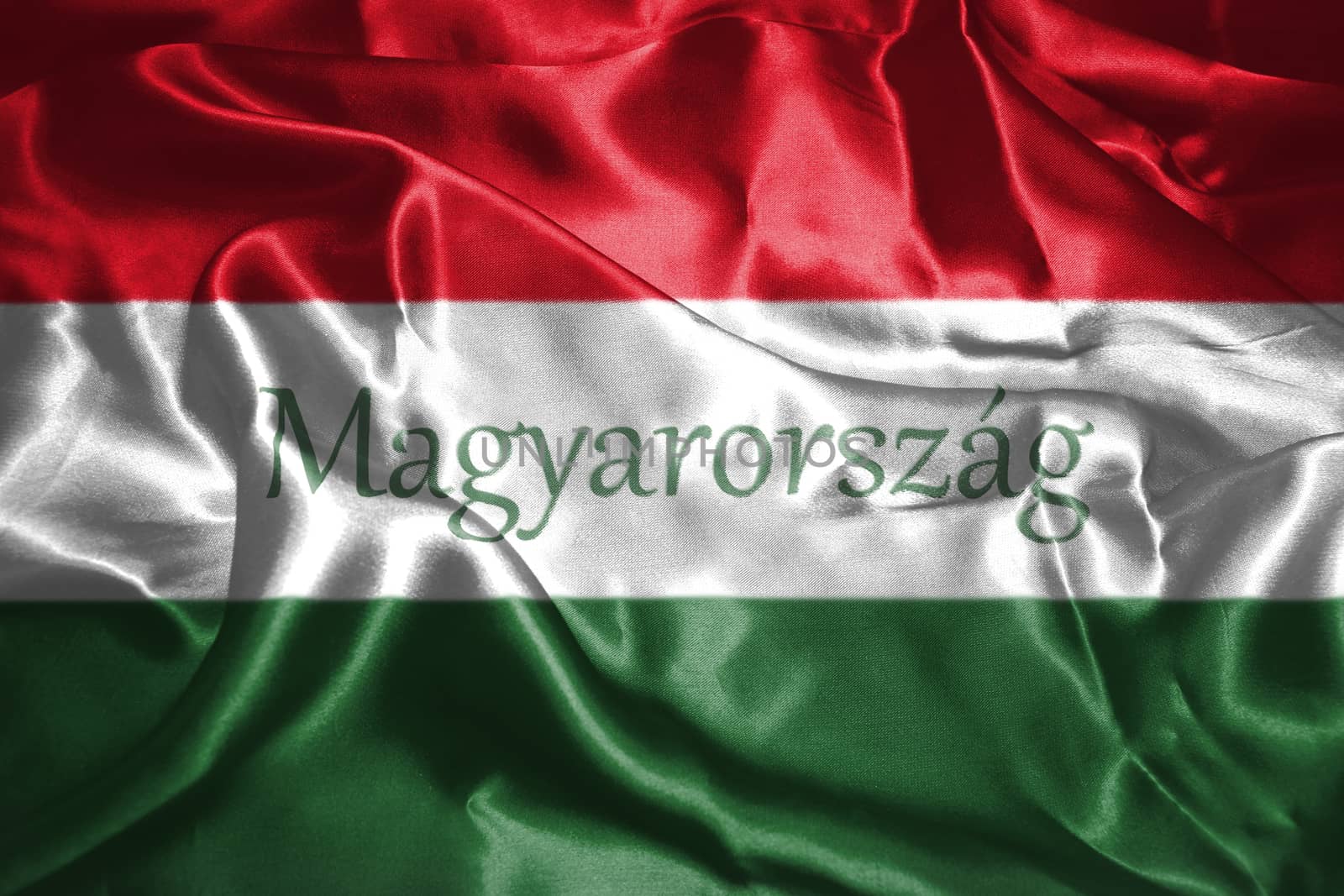 Hungarian National Flag With Hungary Written On It 3D illustration