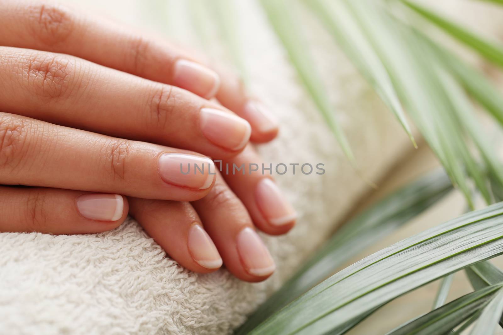 Skin care. Hands in close-up