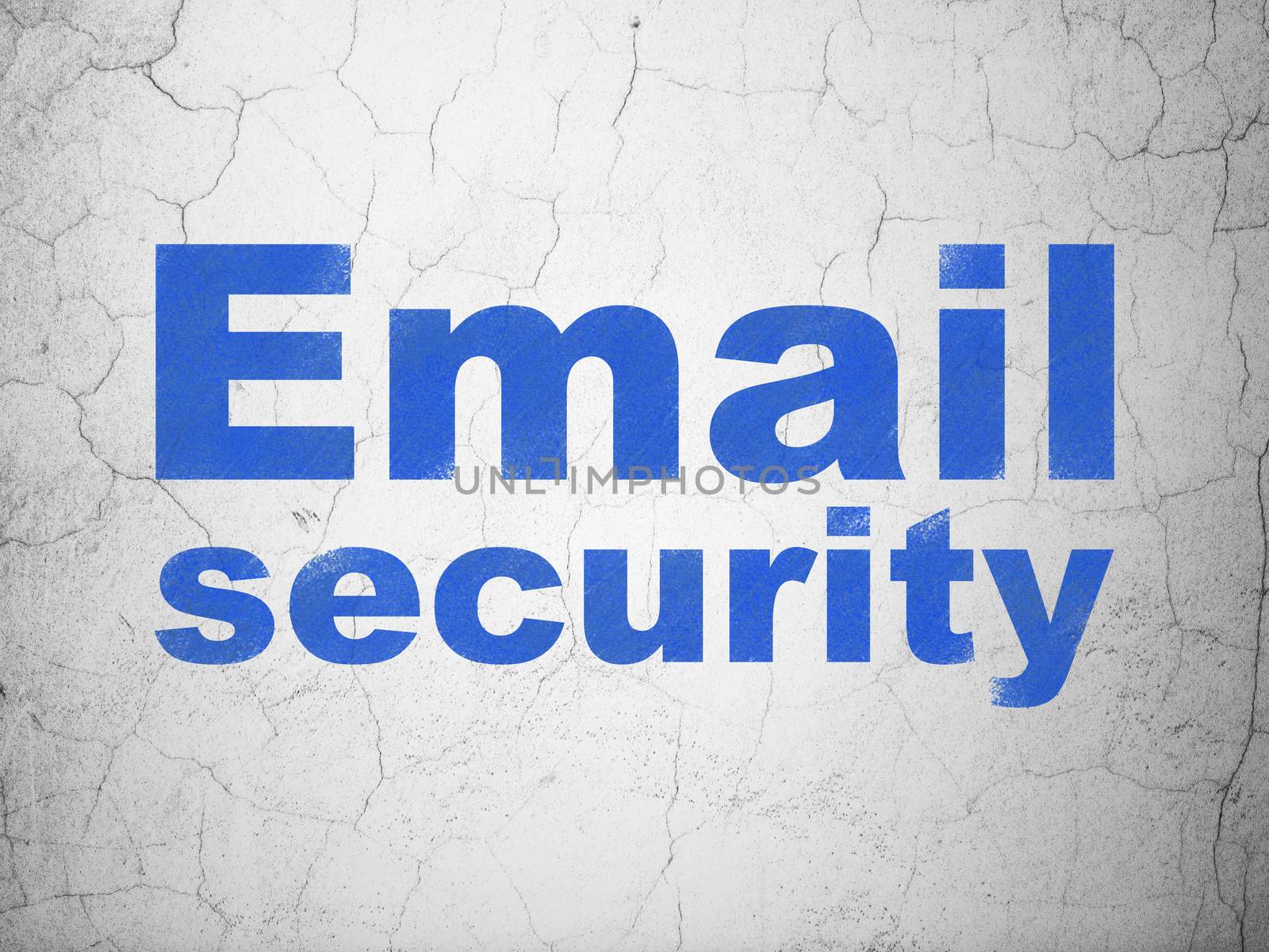 Security concept: Blue Email Security on textured concrete wall background