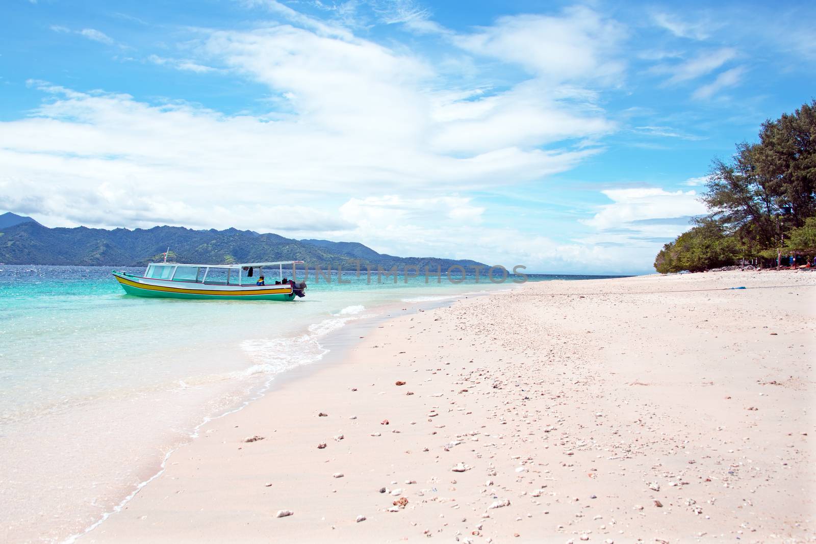 Beautiful beach on Gili Meno in Indonesia.