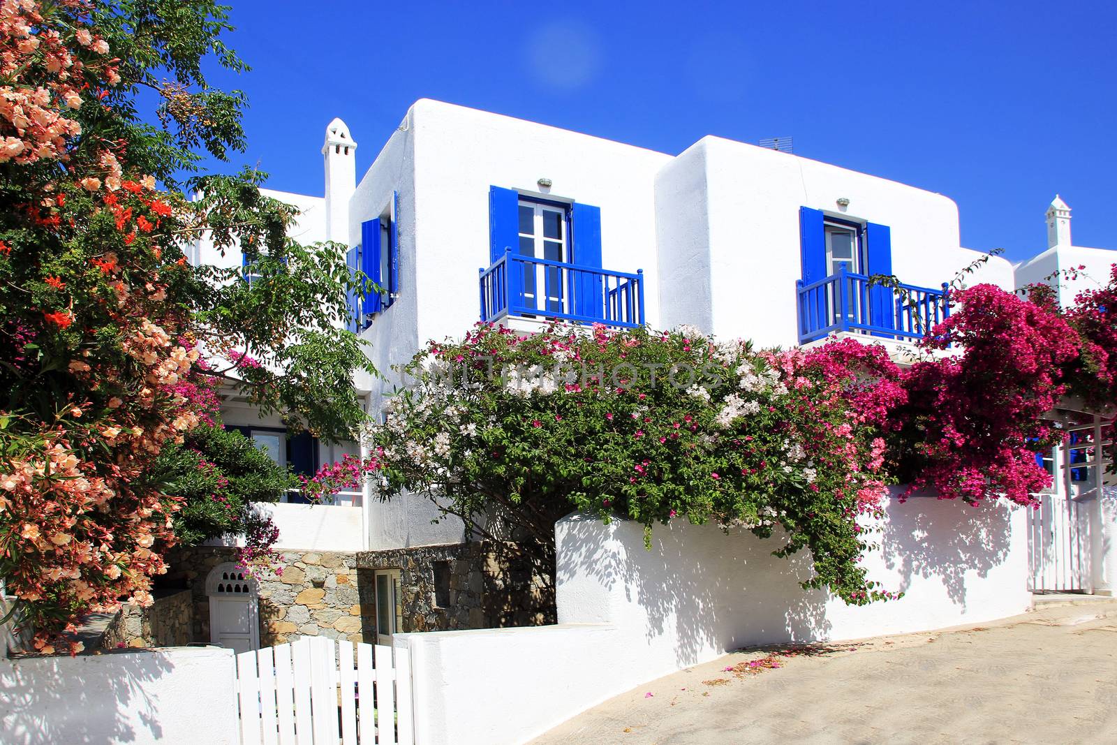 Traditional houses on Mykonos island, Greece