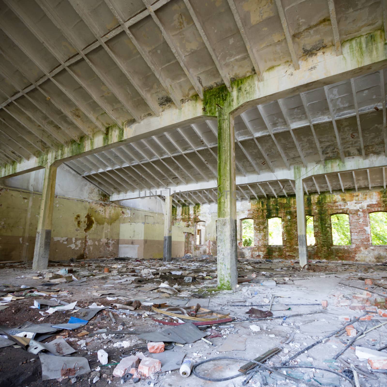 ruins of a very heavily polluted industrial factory, industrial series