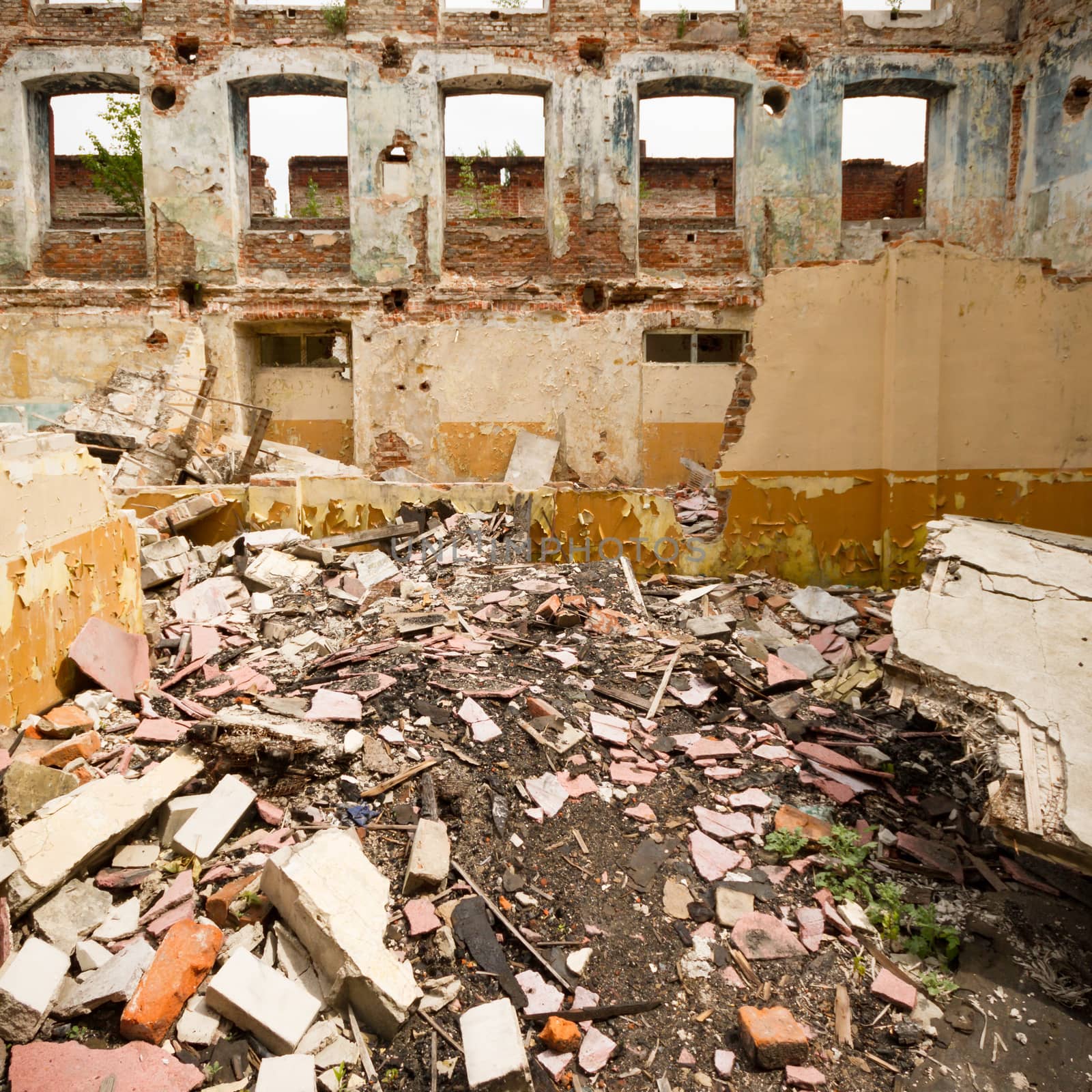 ruins of a very heavily polluted industrial factory, industrial series